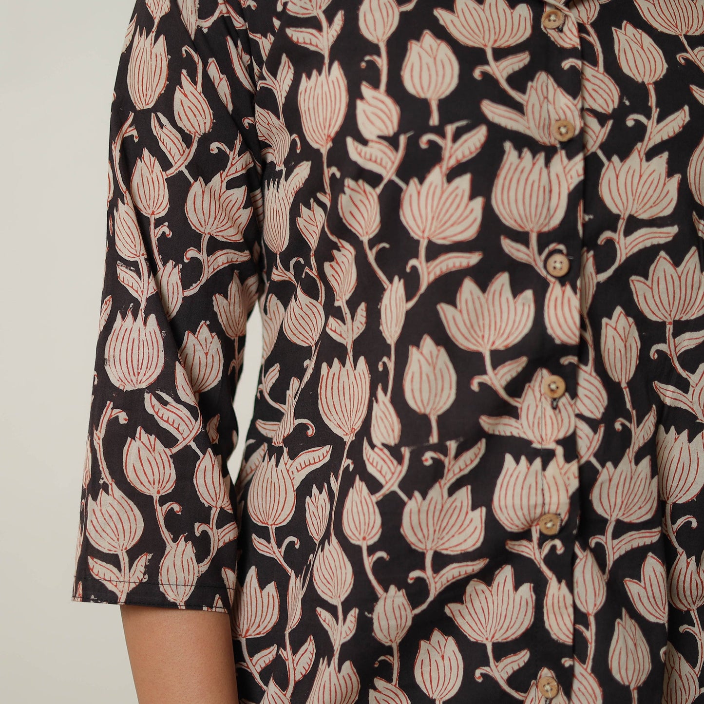 Black Block Print Cotton Bagru Co-Ord Set