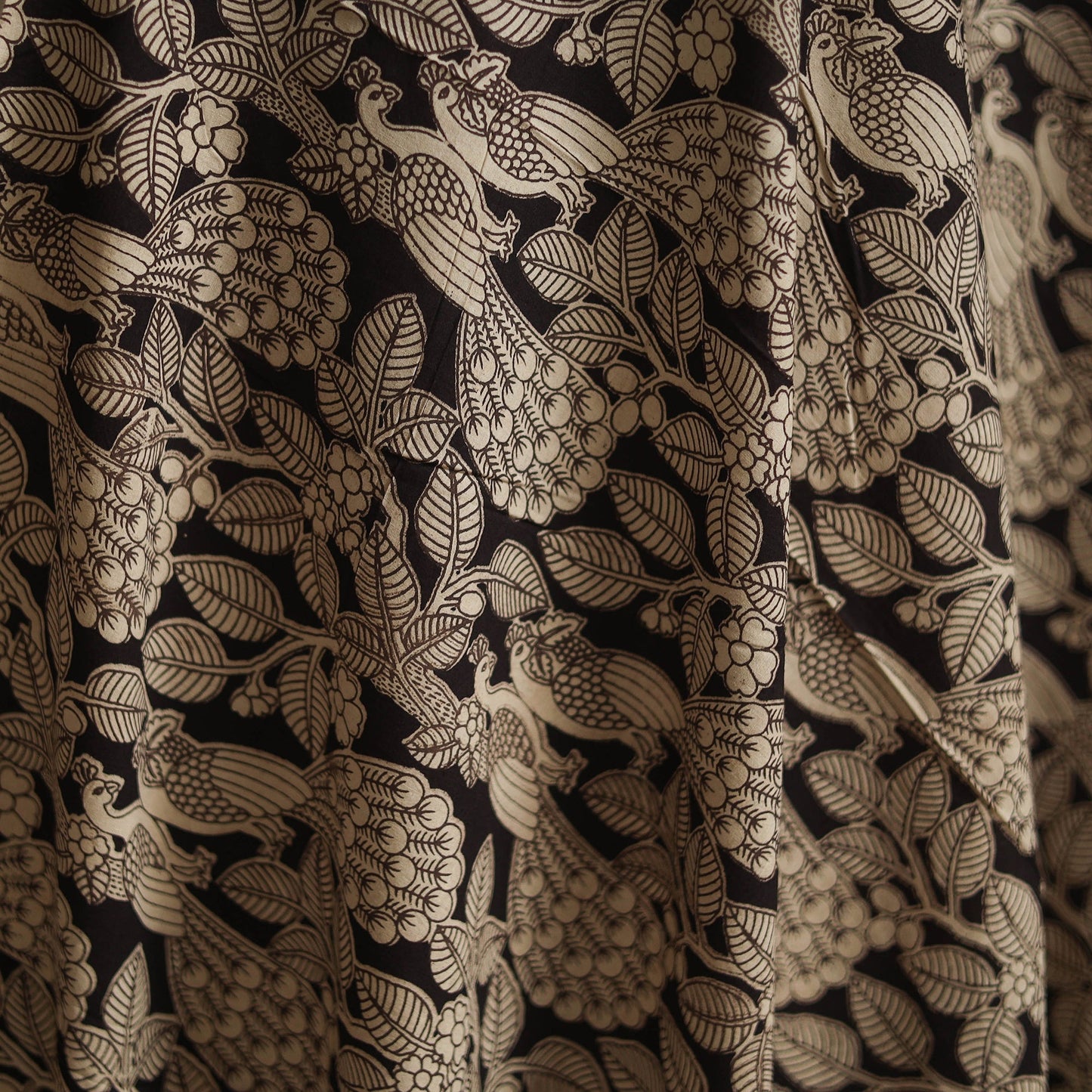 Printed cotton kalamkari fabric 23 - handcrafted