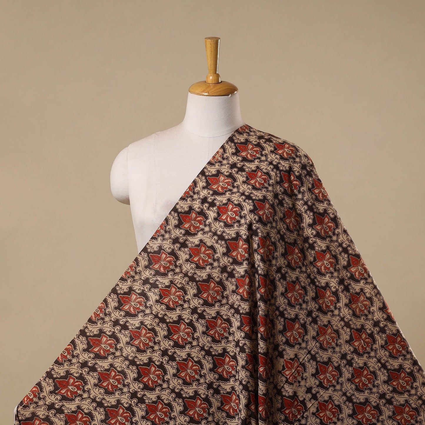 Printed cotton kalamkari fabric 42 - handcrafted