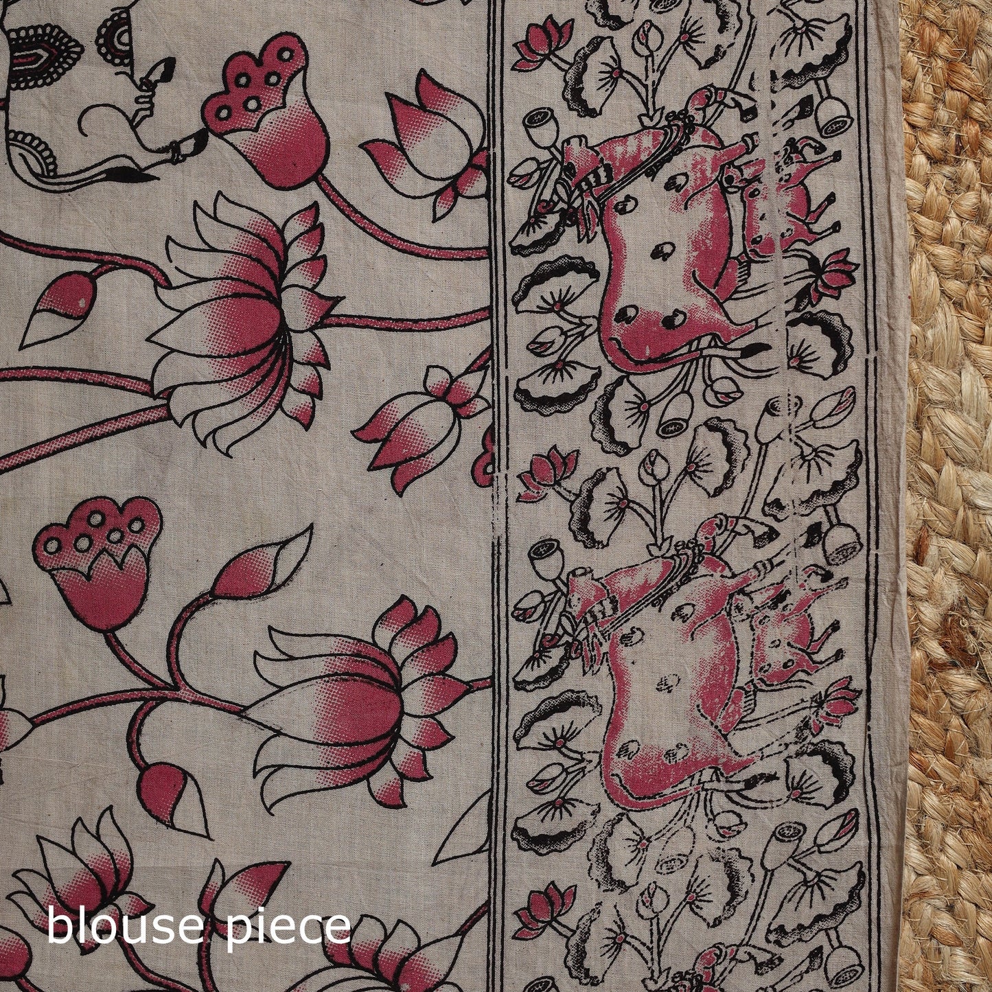 Printed cotton kalamkari saree 39 - handcrafted