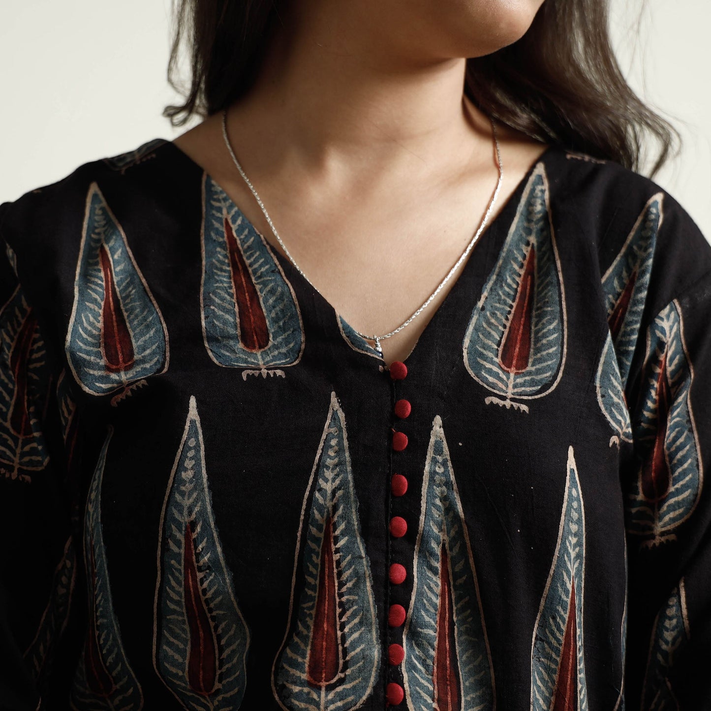 Ajrakh Block Printed Cotton Kurta with Palazzo Set