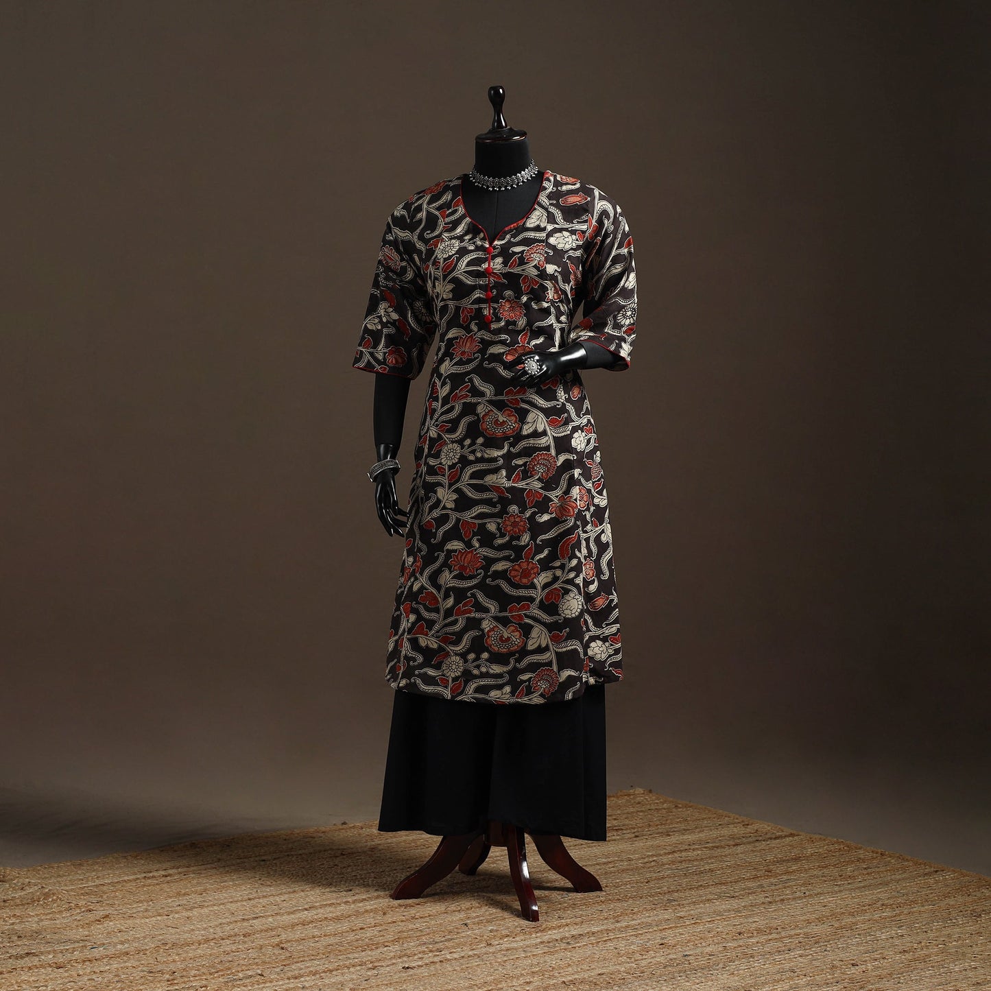 Printed cotton a-line kalamkari kurta for women 01