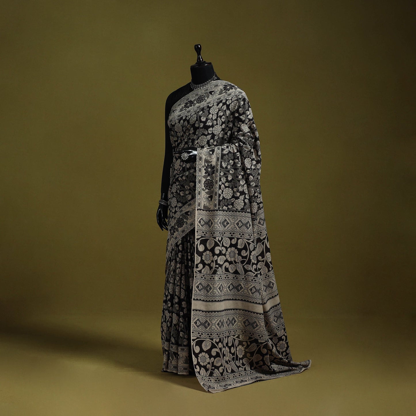 Printed cotton nellore kalamkari saree 16 - handcrafted