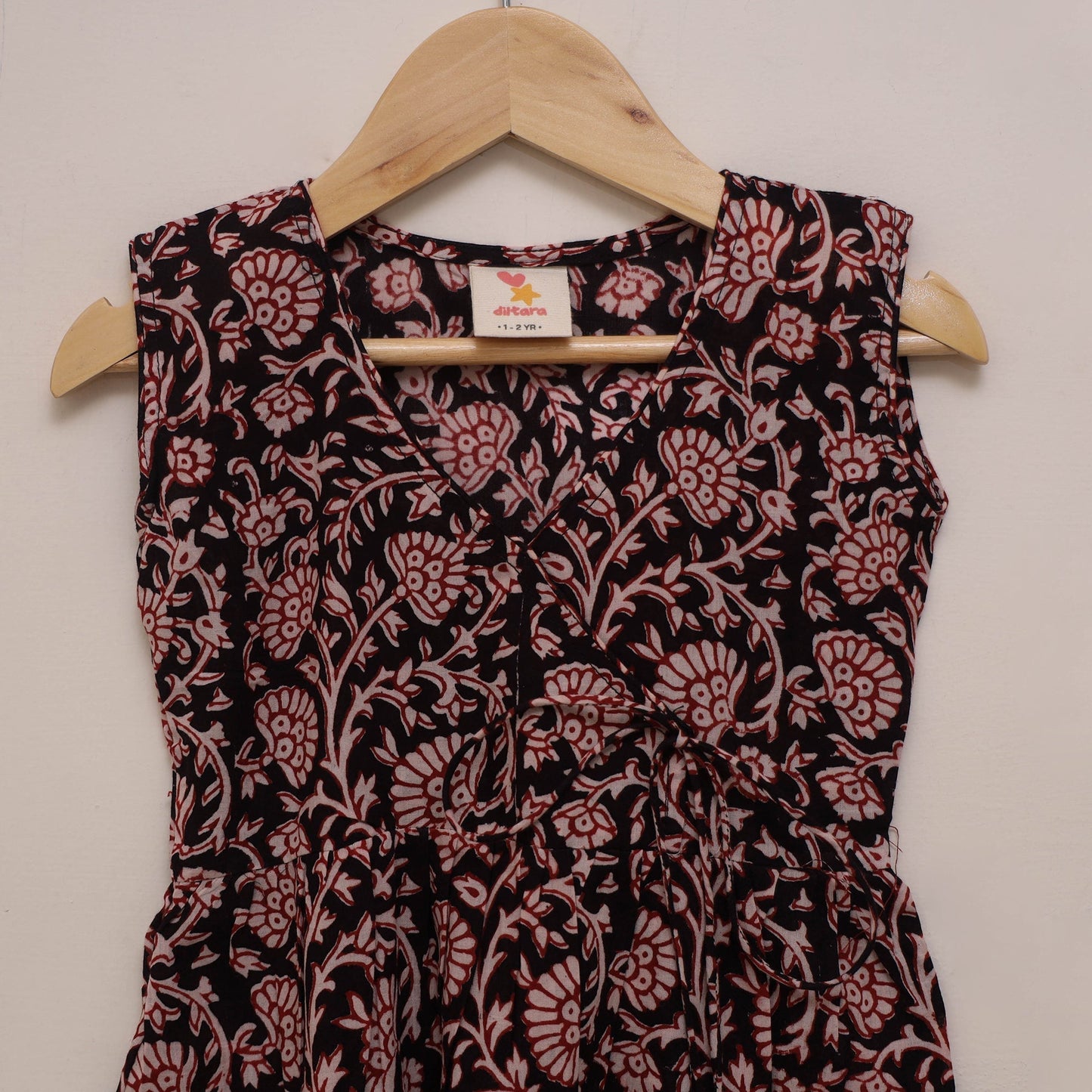 Pure cotton baby girls bagh angrakha dress (1-2 years) 05
