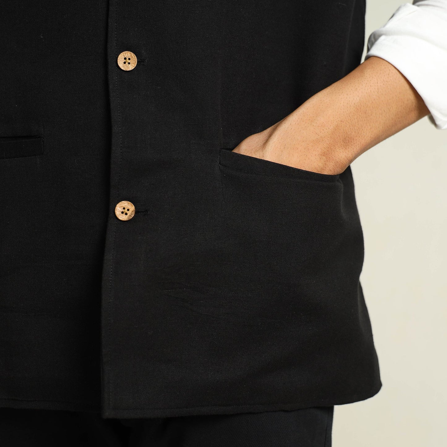 Pure Cotton Handloom Men Nehru Jacket 07