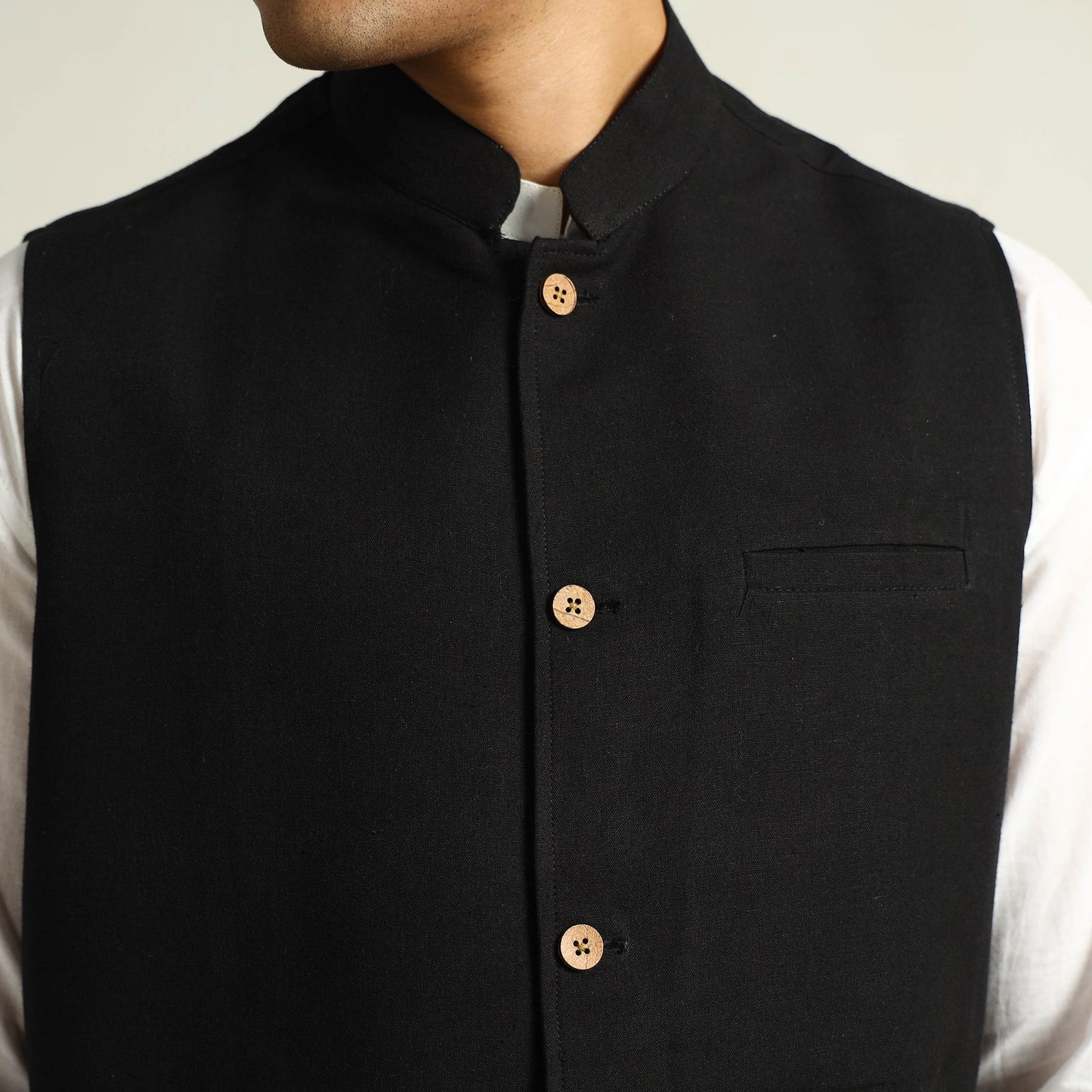 Pure Cotton Handloom Men Nehru Jacket 07