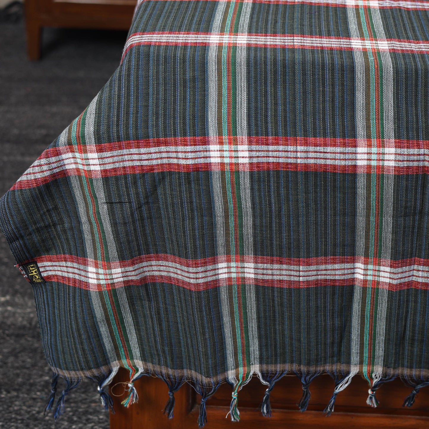 Buy Black Pure Handloom Double Cotton Bed Sheet