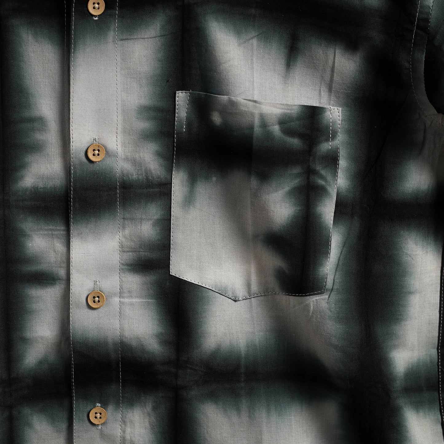 Pure mul cotton half sleeve tie-dye men shibori shirt 02