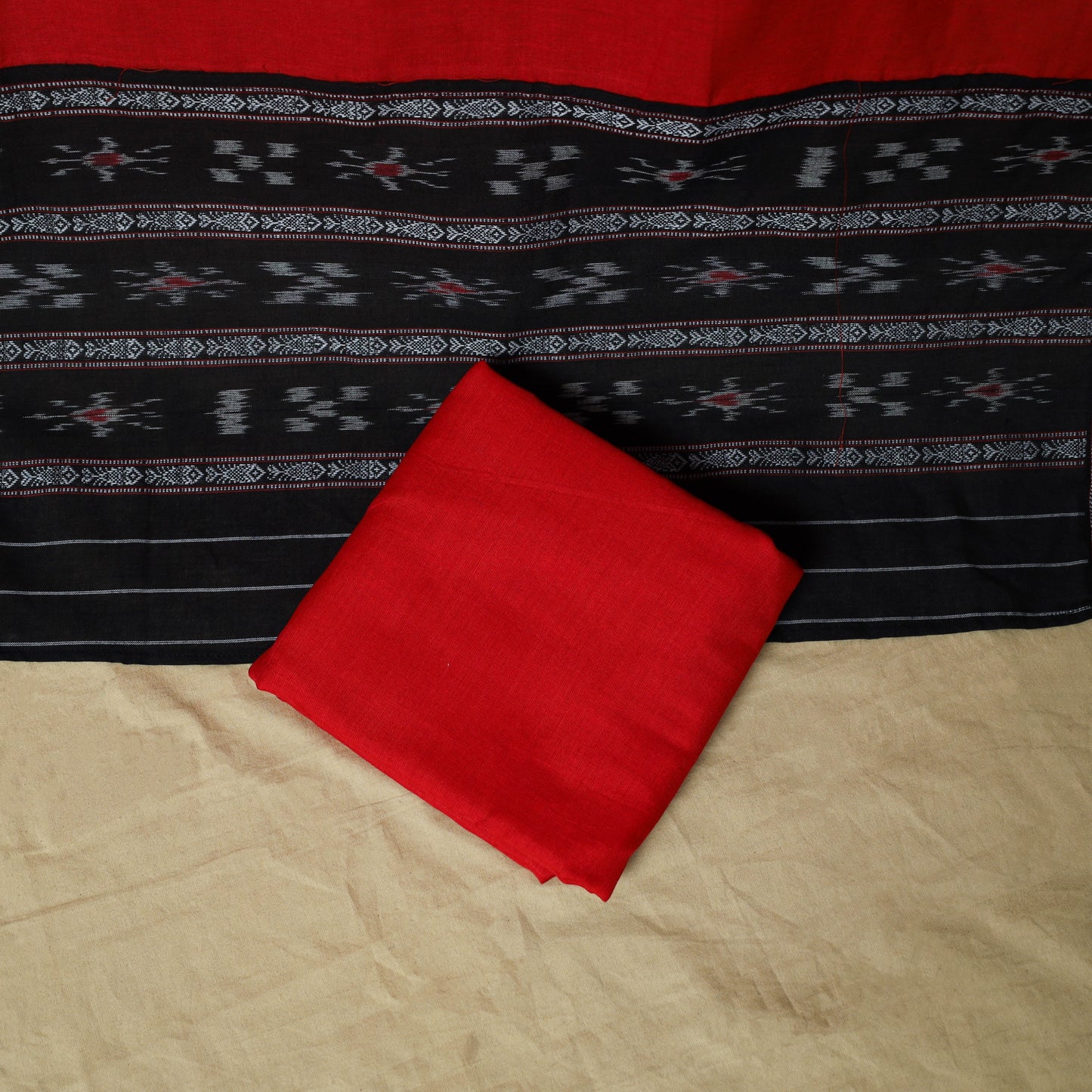 Sambalpuri ikat handloom cotton 3pc unstitched dress