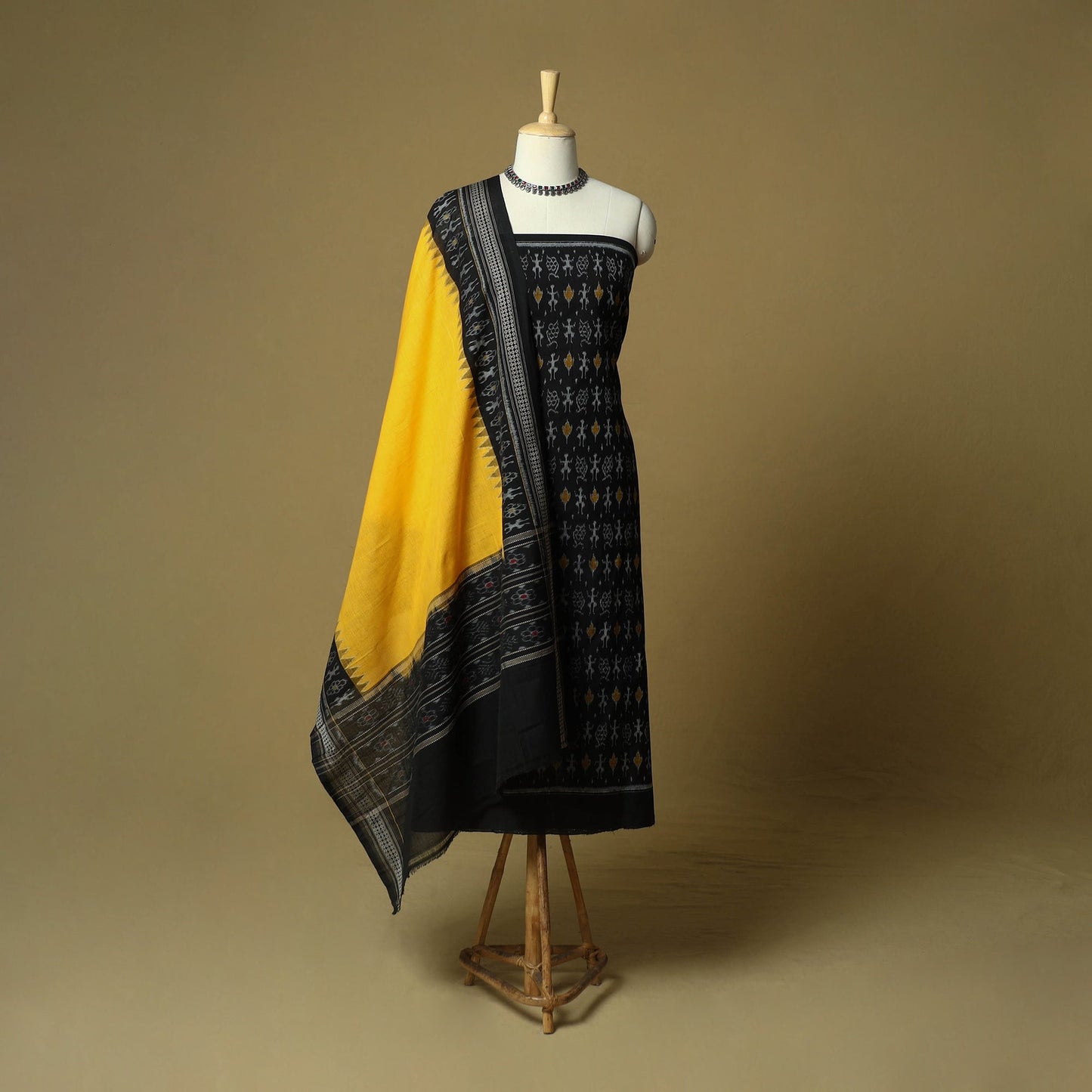 Sambalpuri ikat handloom cotton 3pc unstitched dress