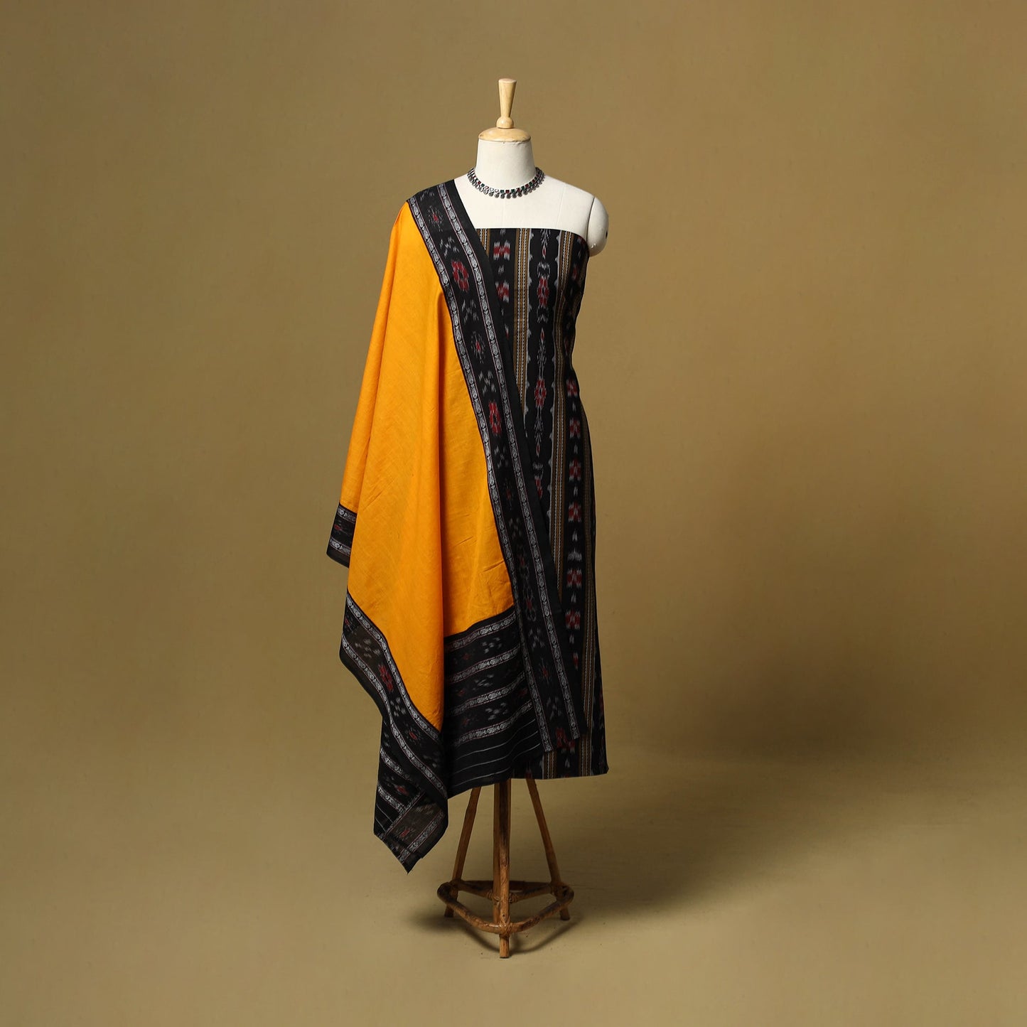 Sambalpuri ikat handloom cotton 3pc unstitched dress