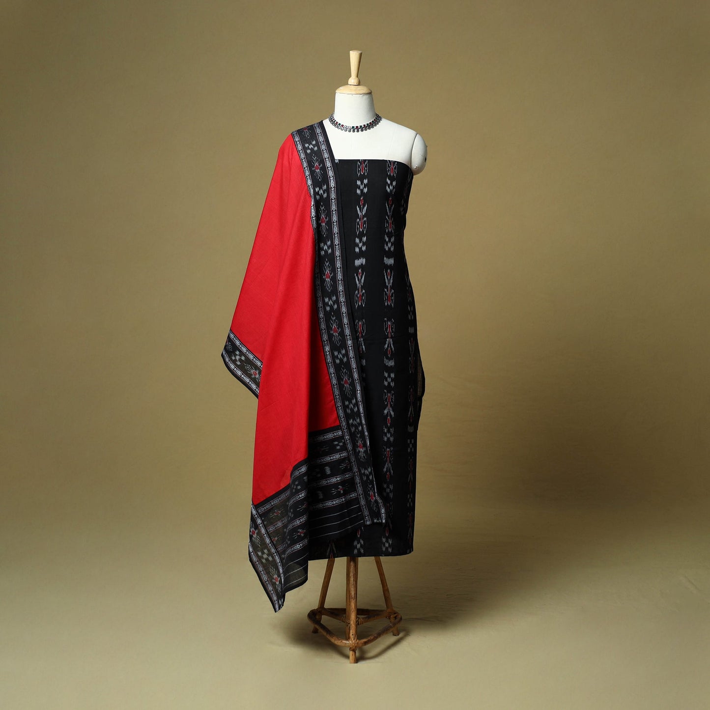 Sambalpuri ikat handloom cotton 3pc unstitched dress