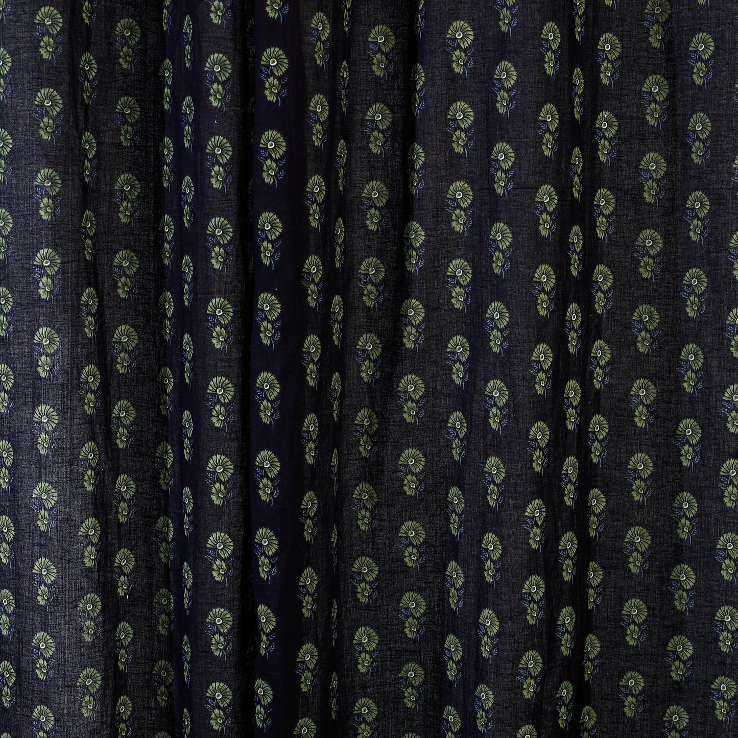 Black - sanganeri printed cotton door curtain (7 x 3 feet)