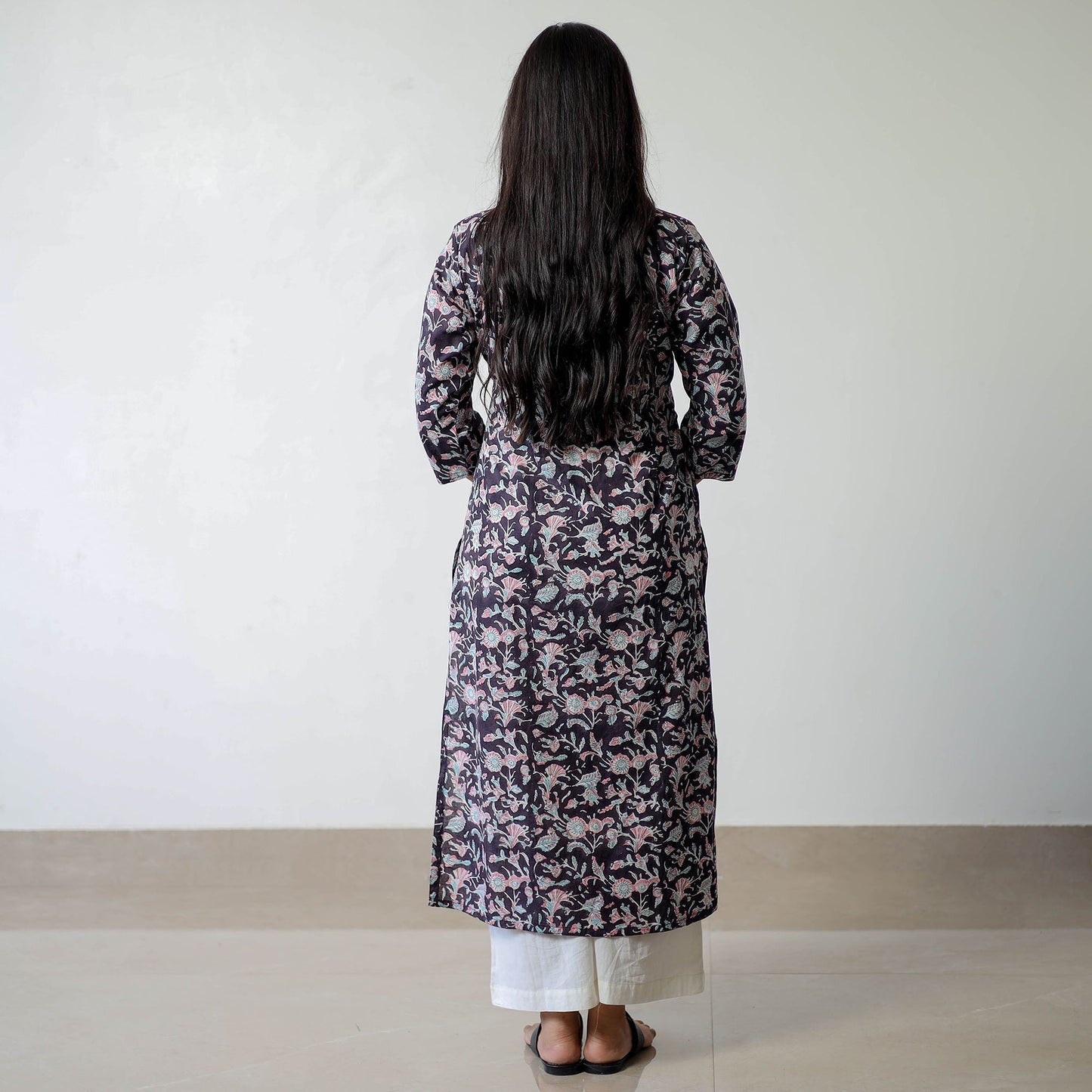 Sanganeri Block Printed Cotton Straight Kurta for Women