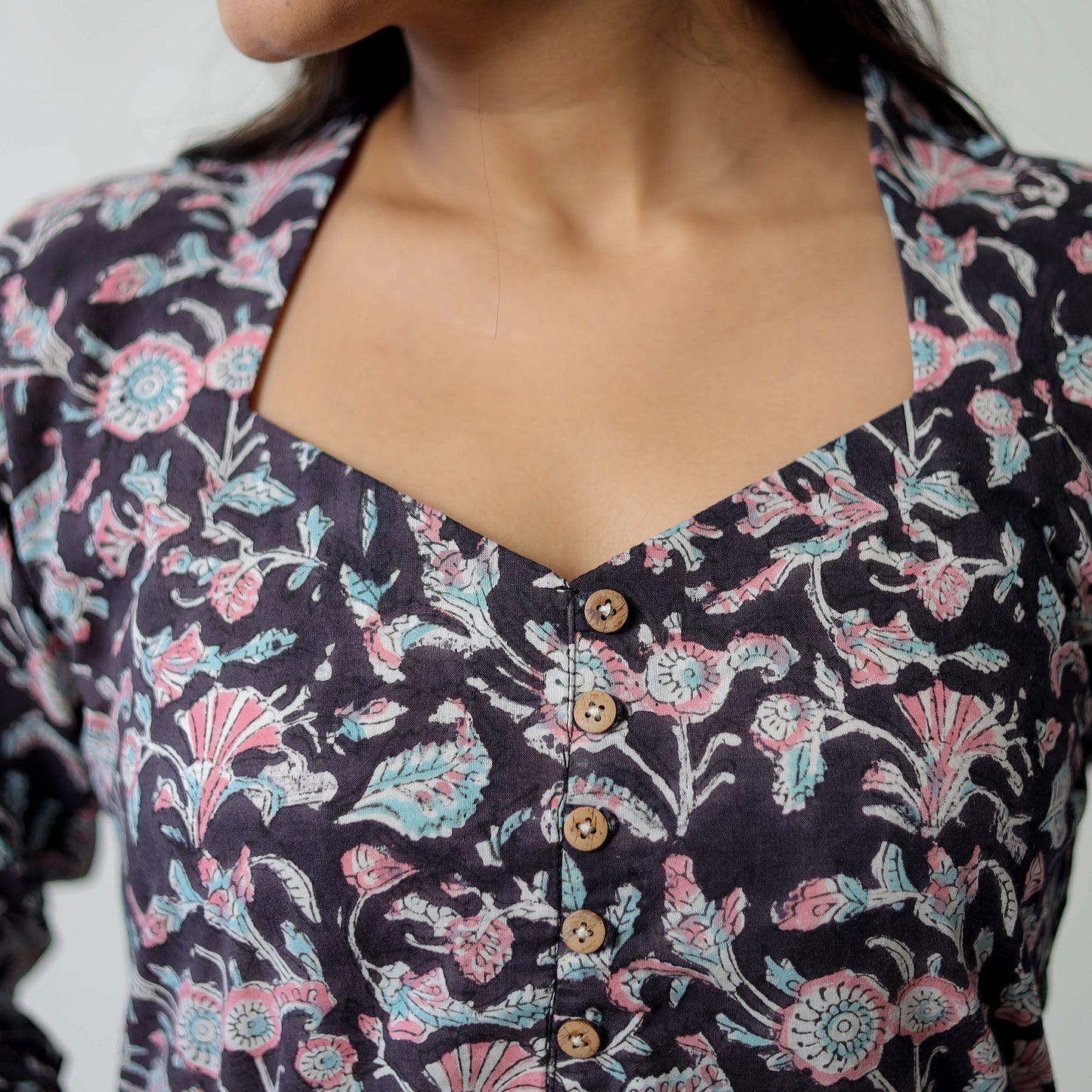 Sanganeri Block Printed Cotton Straight Kurta for Women