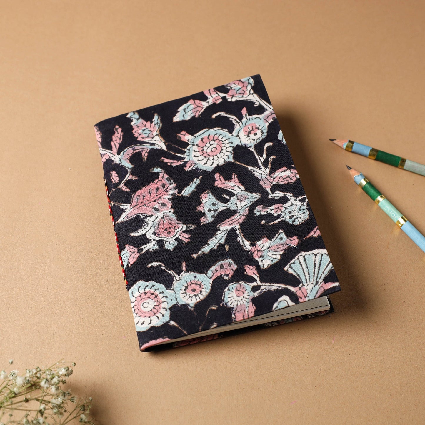 Sanganeri Fabric Cover Handmade Paper Notebook