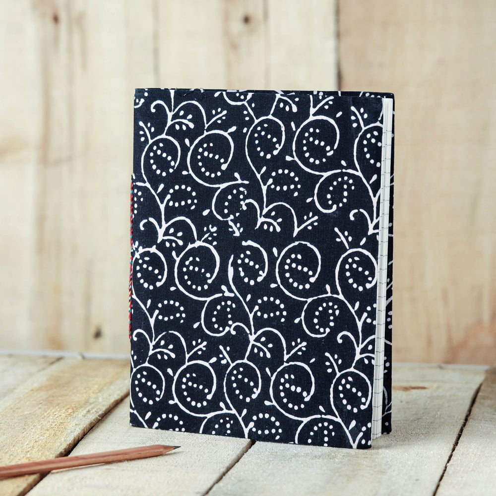 Sanganeri Fabric Cover Handmade Paper Notebook Online in India