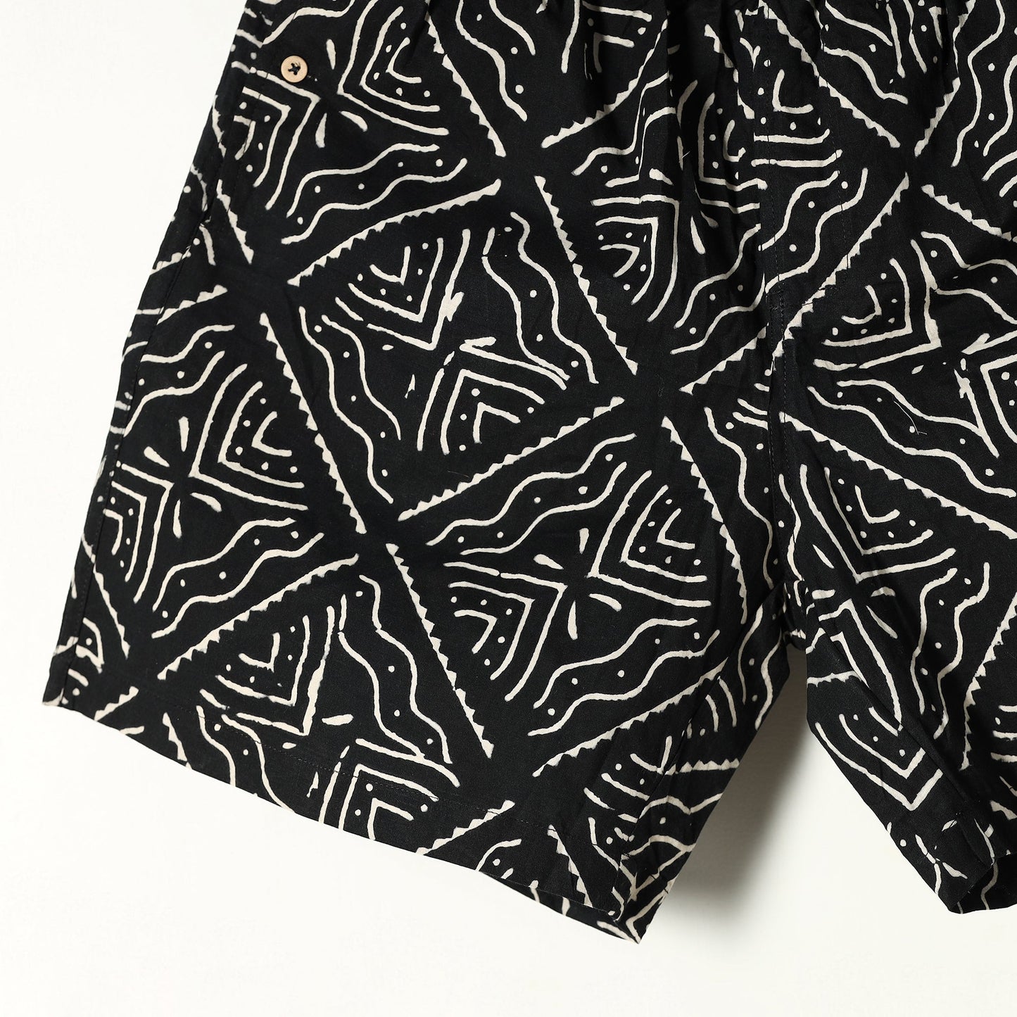 Black - sanganeri printed cotton unisex boxer/shorts - xl