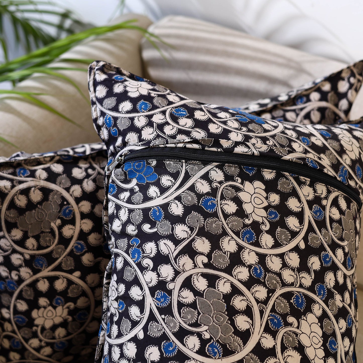 Buy Set of 2 Kalamkari Print Cotton Pillow Covers