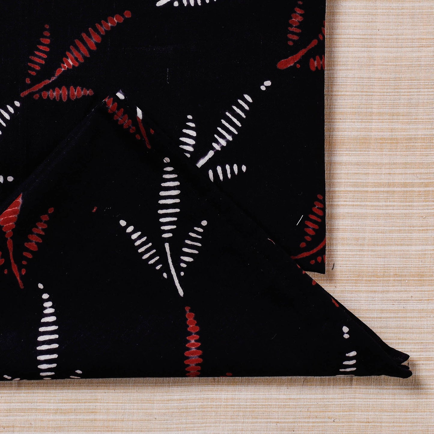 Black Hand Block Prints Cotton Table Napkin