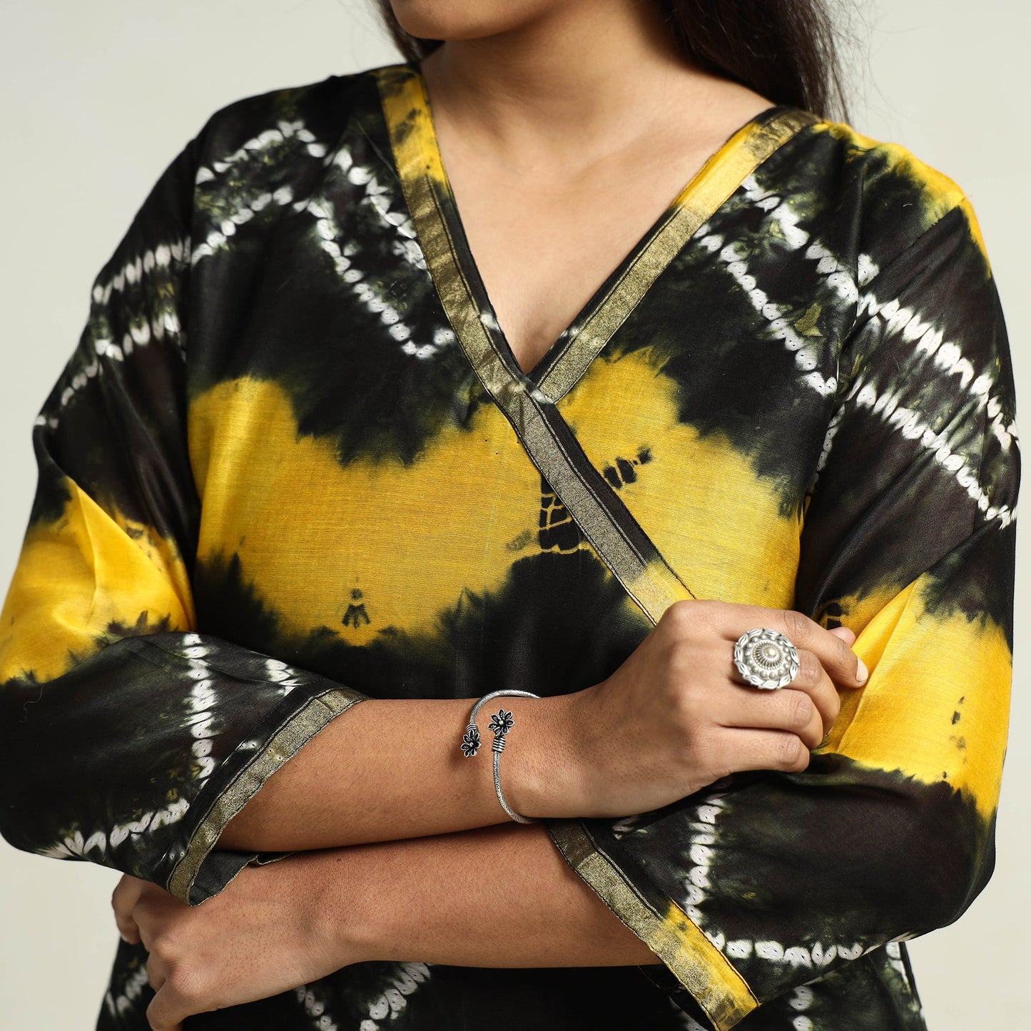 Shibori Kurta with Palazzo & Dupatta Set
