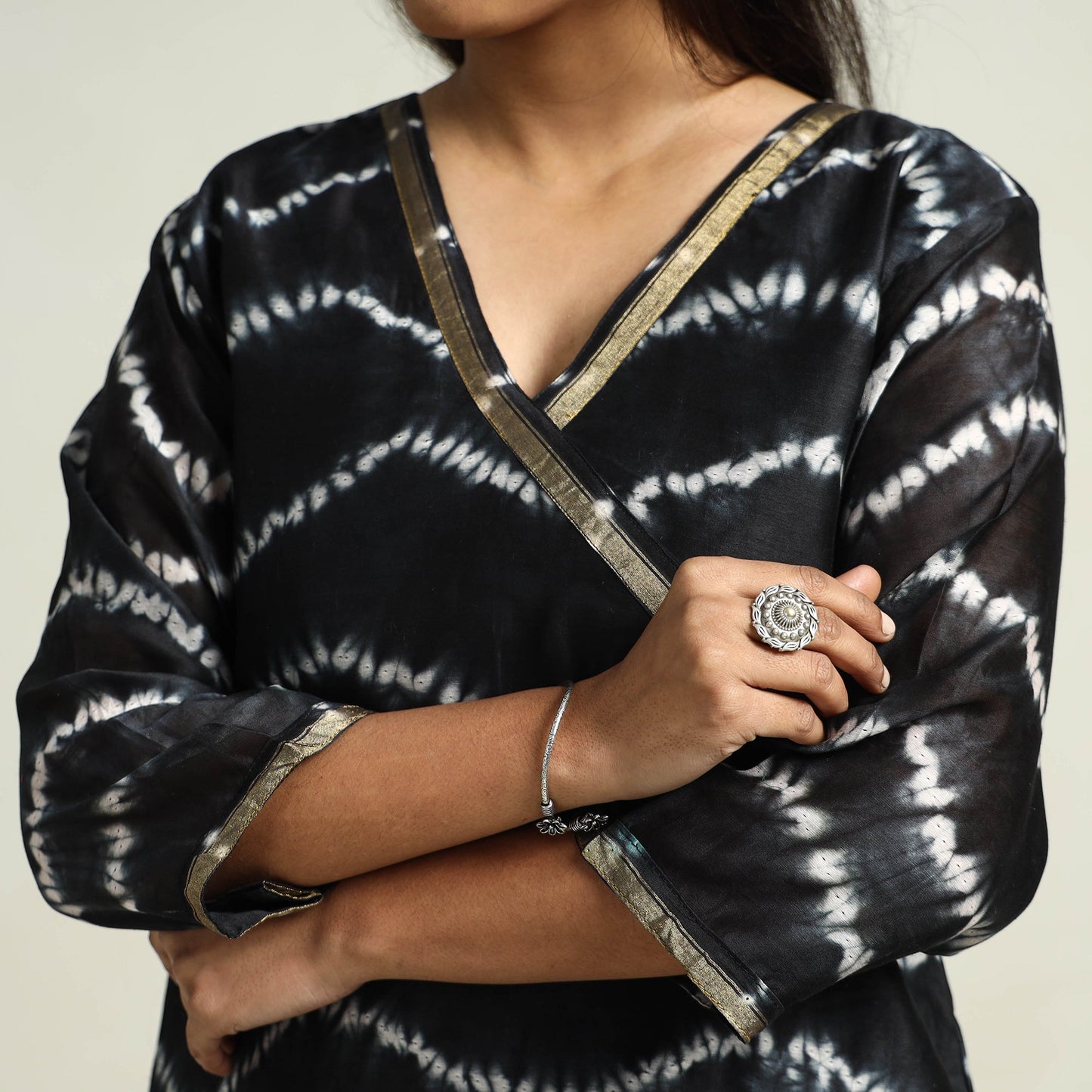 Shibori Kurta with Palazzo & Dupatta Set