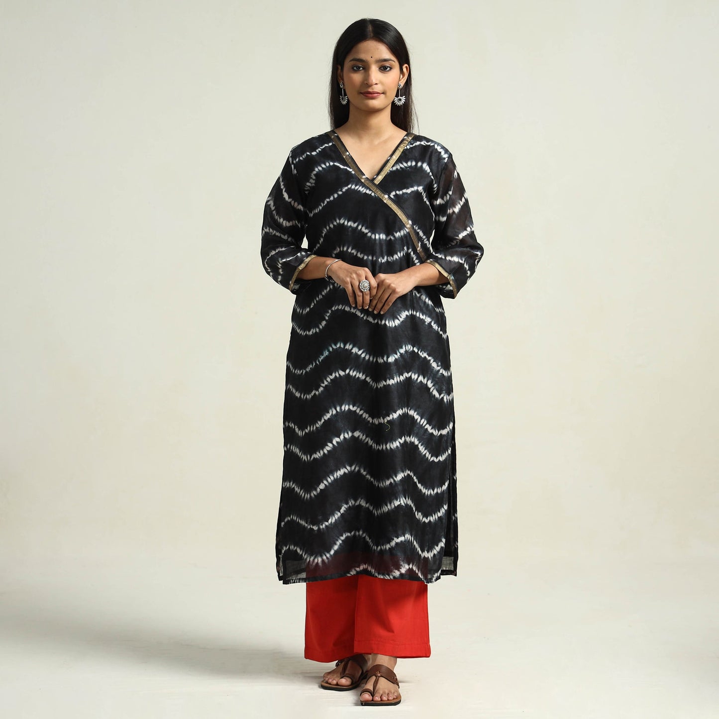 Shibori Kurta with Palazzo & Dupatta Set