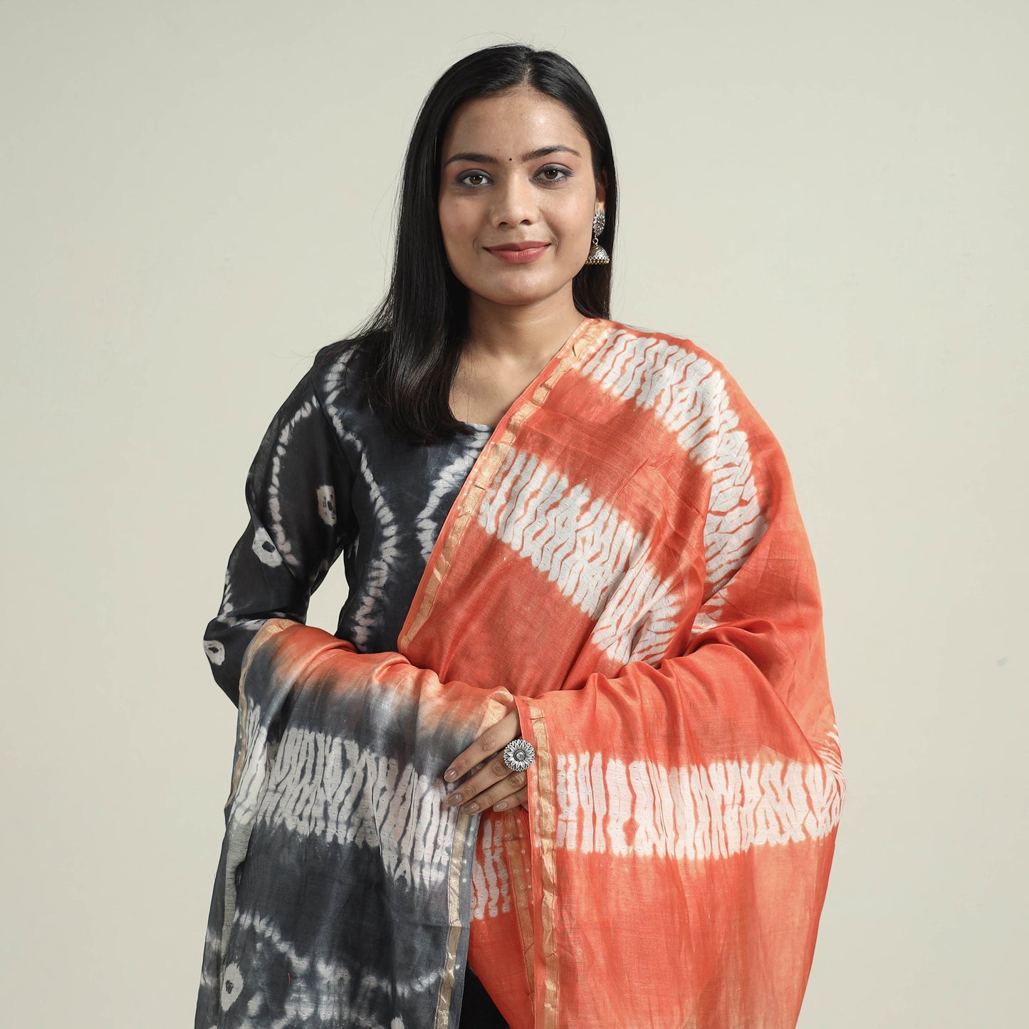 Shibori Tye-Dye Kurta with Palazzo & Dupatta Set