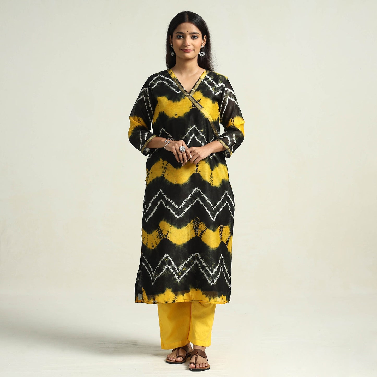 Shibori Kurta with Palazzo & Dupatta Set