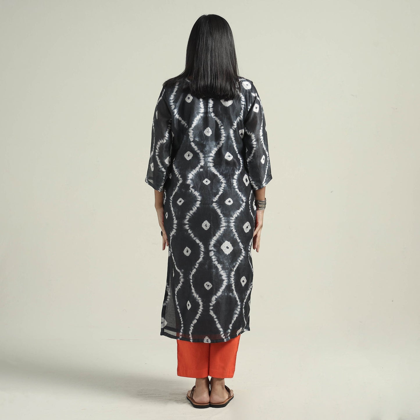 Shibori Tye-Dye Kurta with Palazzo & Dupatta Set