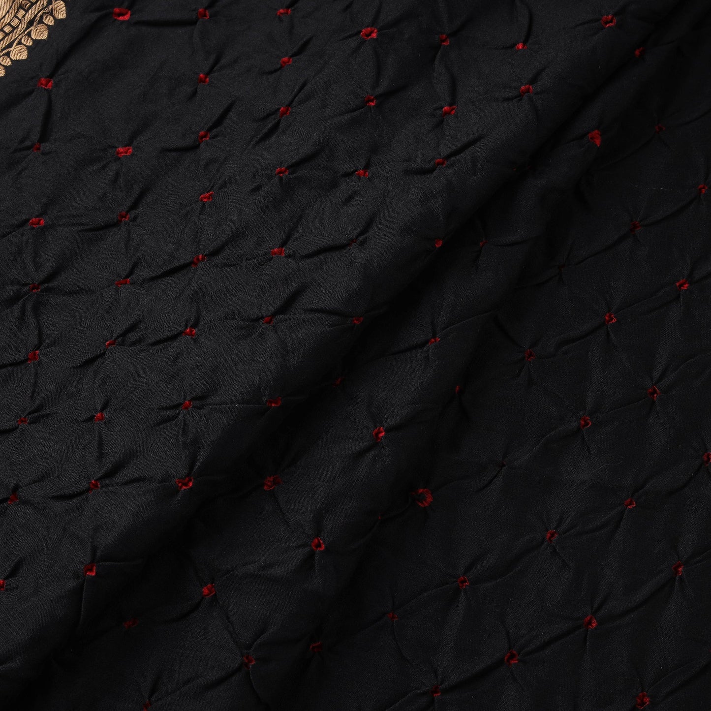 Silk tie-dye bandhani fabric with zari border 17