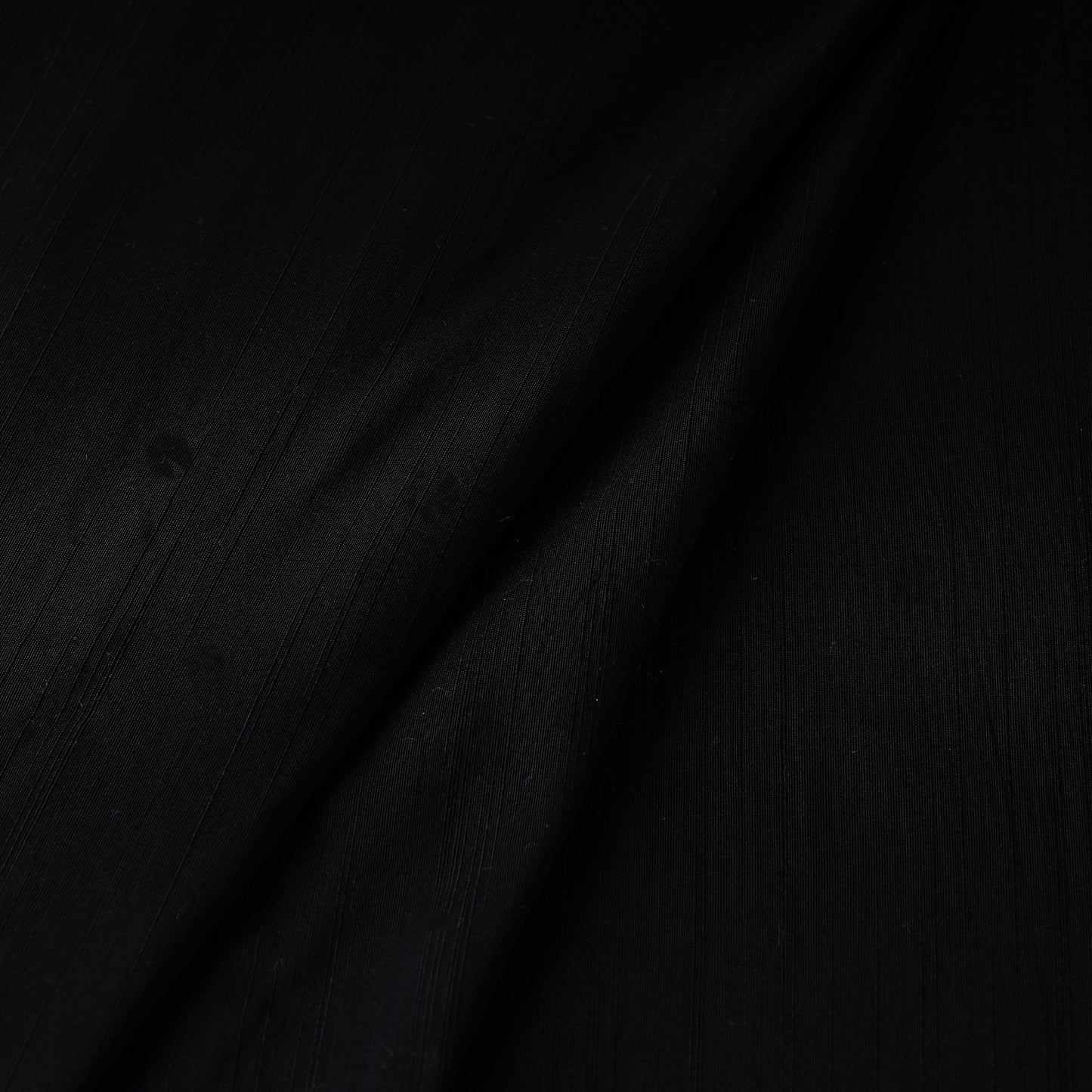 Black Slub Silk Plain Fabric