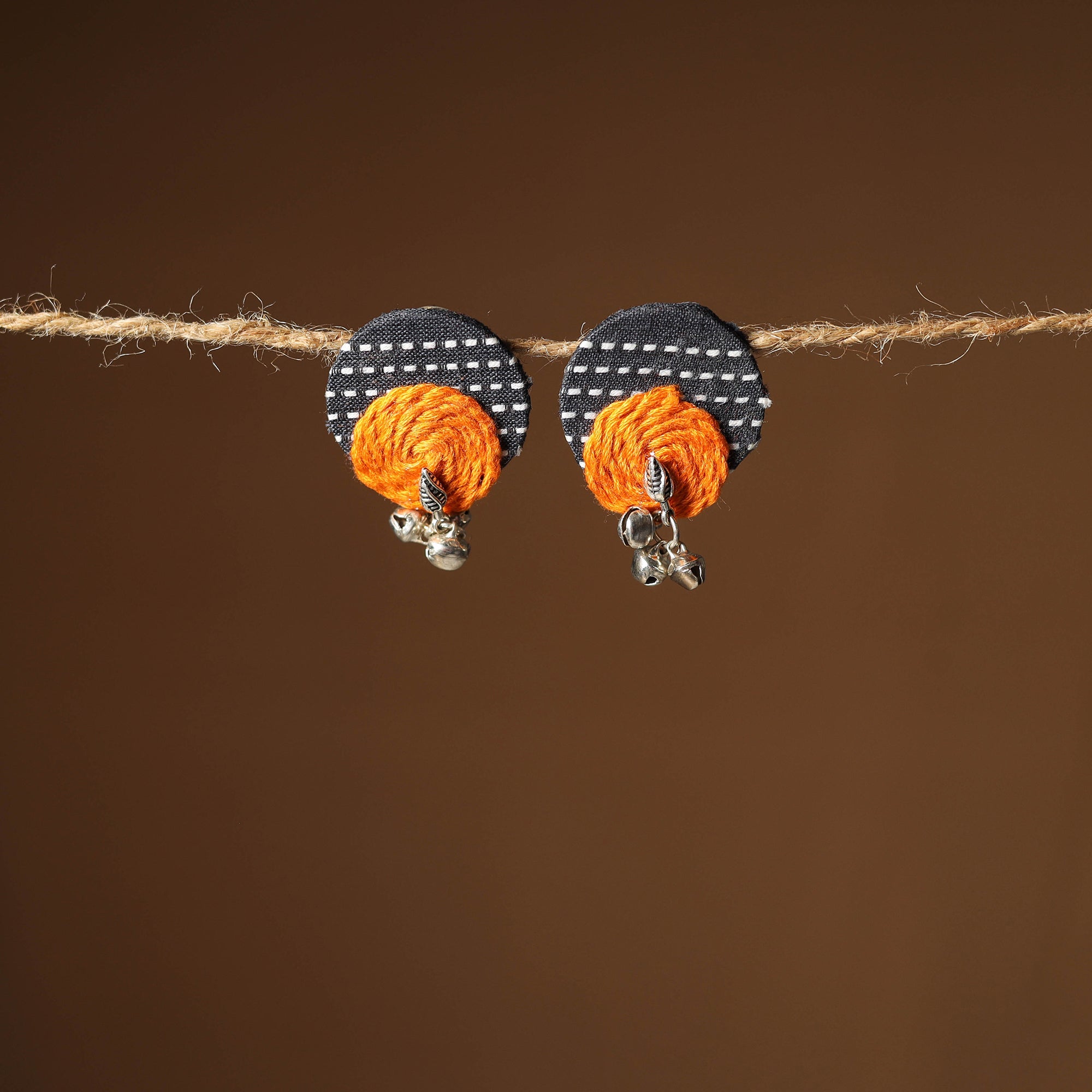 Red - Nikhat Handcrafted GS Fabart Earrings