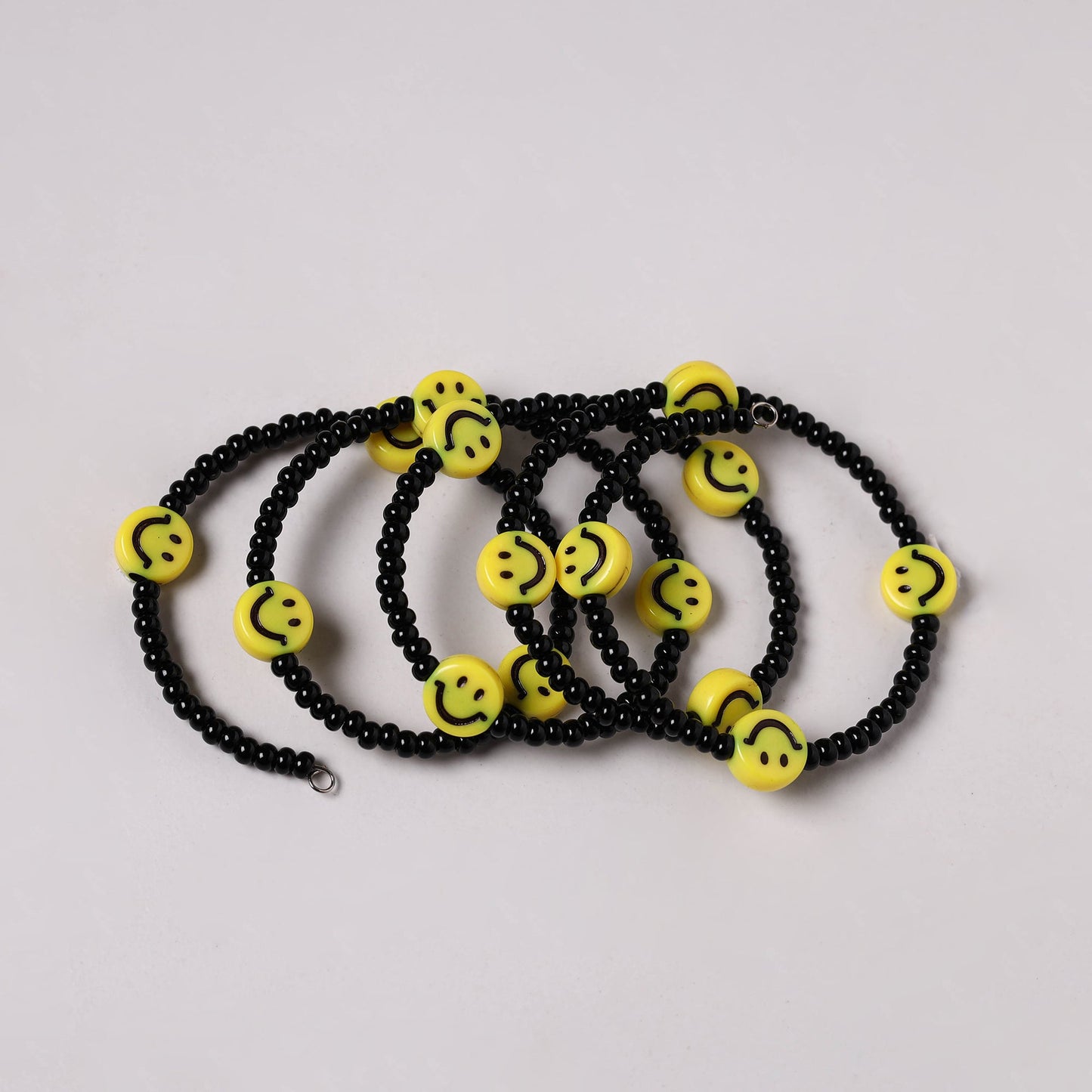 Black - spiral handmade beaded bracelet 217 - handcrafted