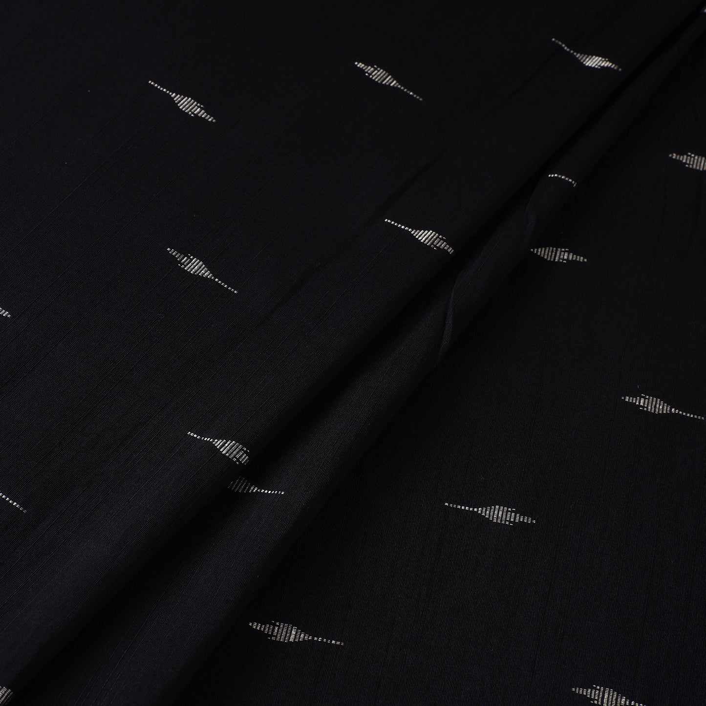 Black - spun dupion viscose silk buti fabric 03