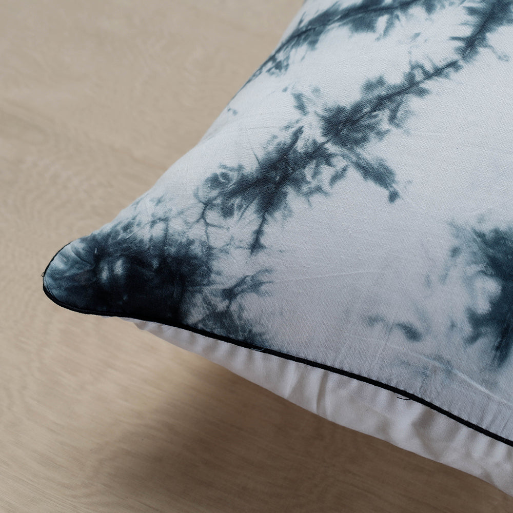Tie & Dye Cotton Black Shibori Cushion Cover