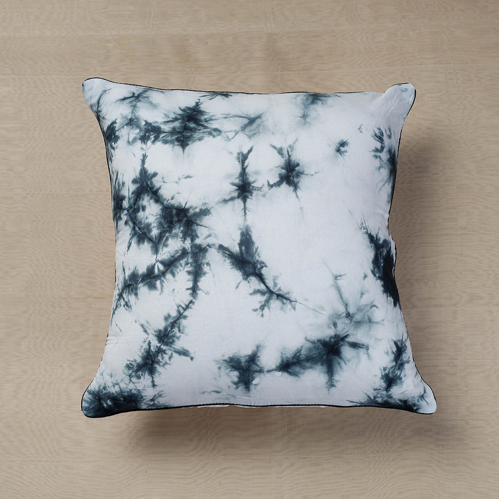 Tie & Dye Cotton Black Shibori Cushion Cover