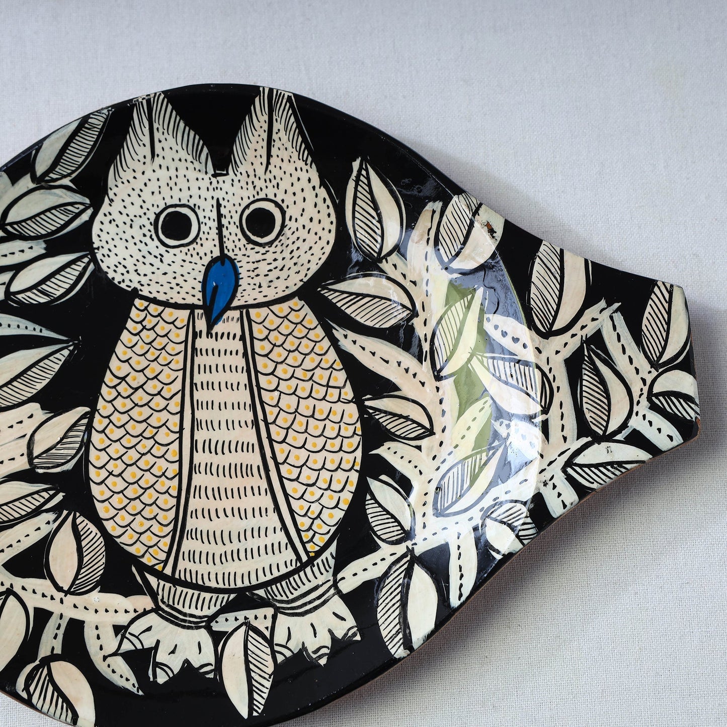 Traditional pattachitra hand painted akashmoni wooden tray