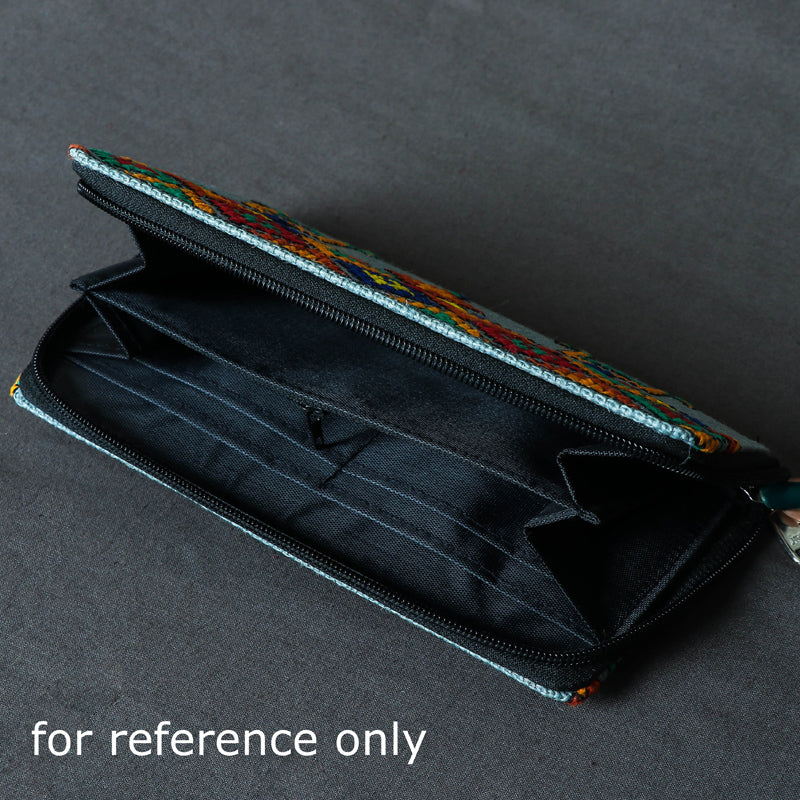 Black Tribal Hand Embroidered Jute Clutch Wallet