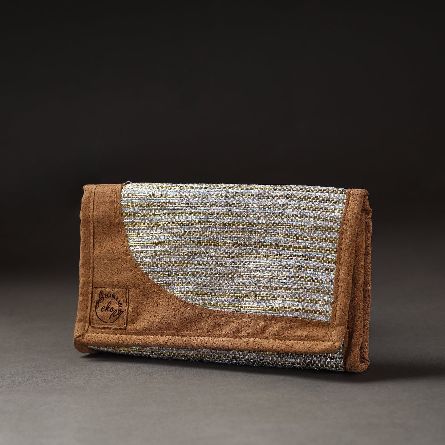 Black Upcycled Weave Handcrafted Clutch