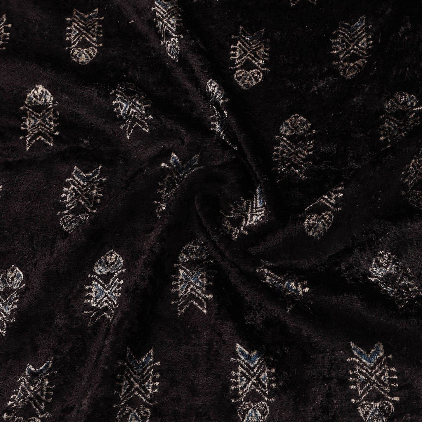 Velvet natural dyed hand fabric 10 - handcrafted