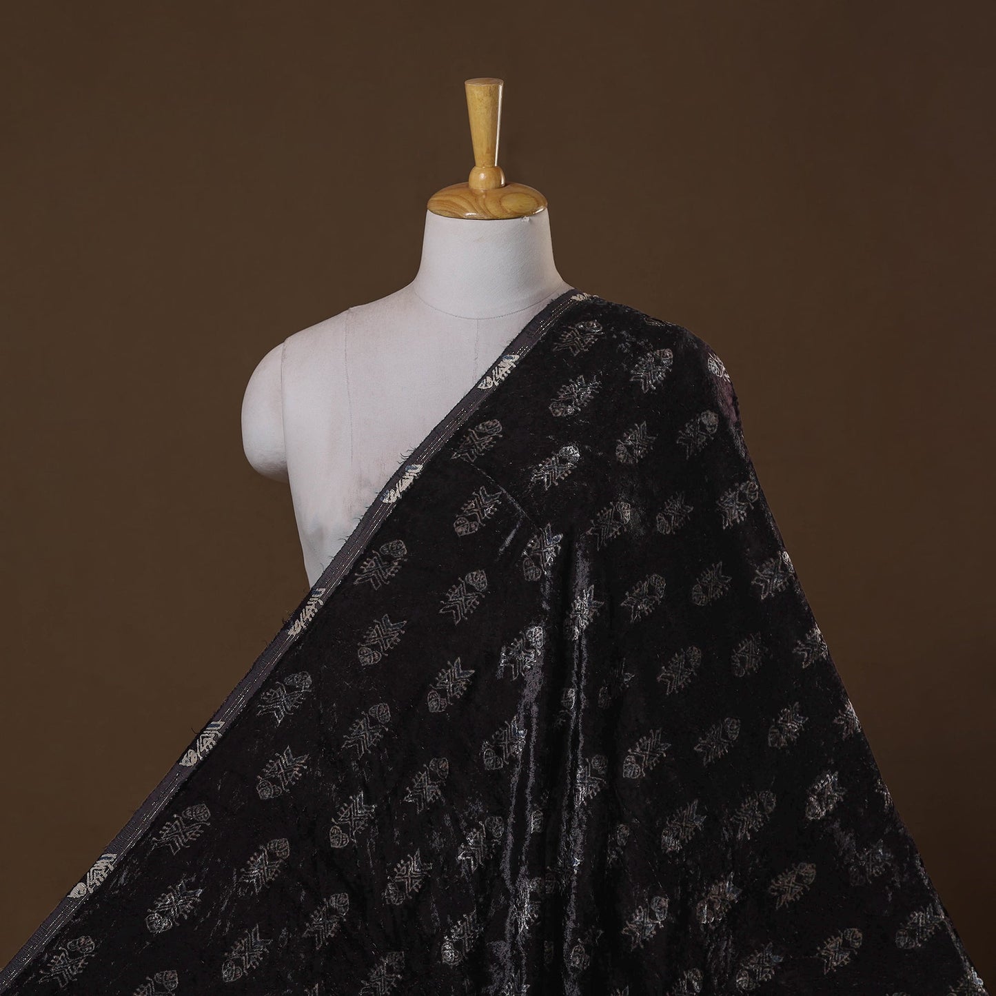Velvet natural dyed hand fabric 10 - handcrafted