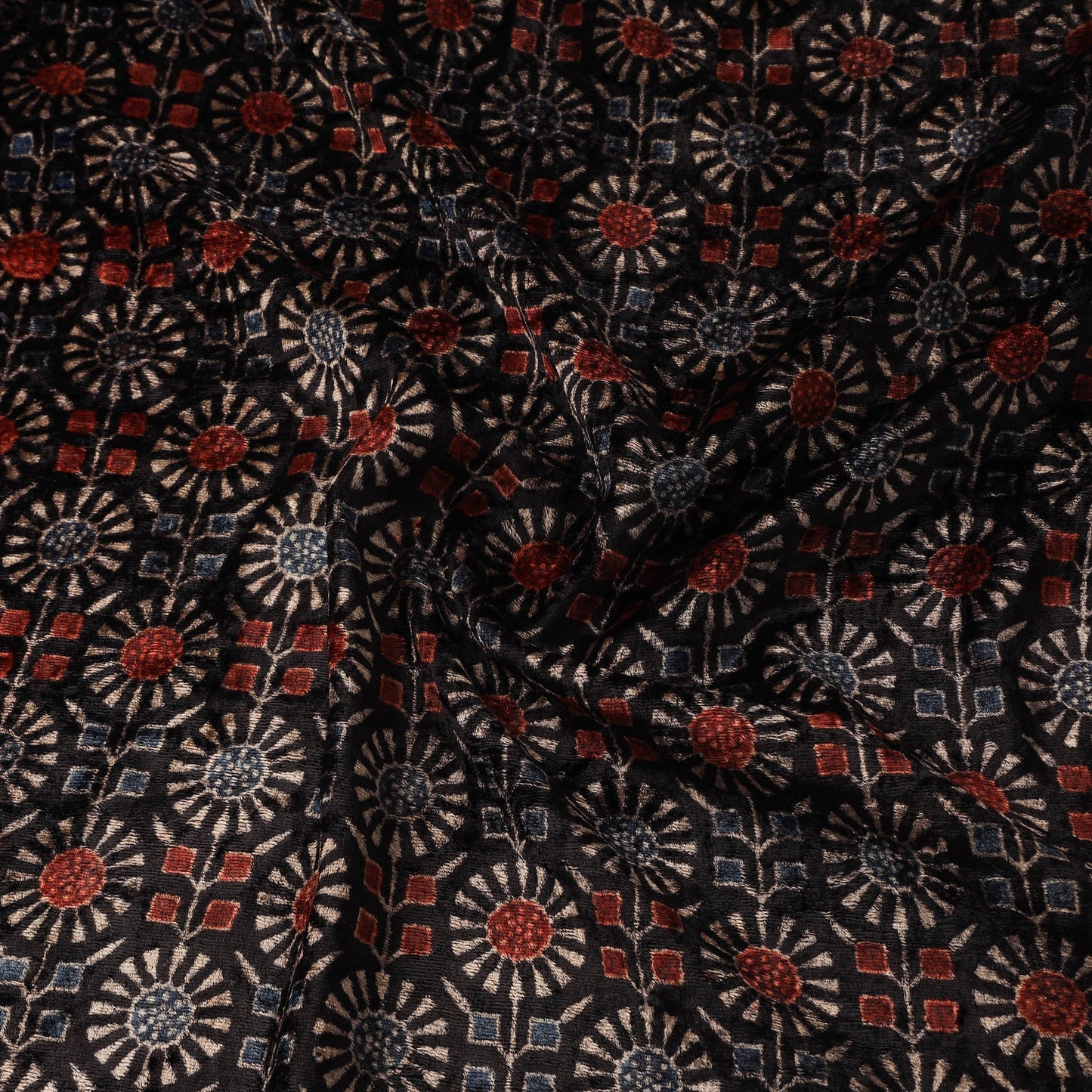 Velvet natural dyed hand fabric 12 - handcrafted