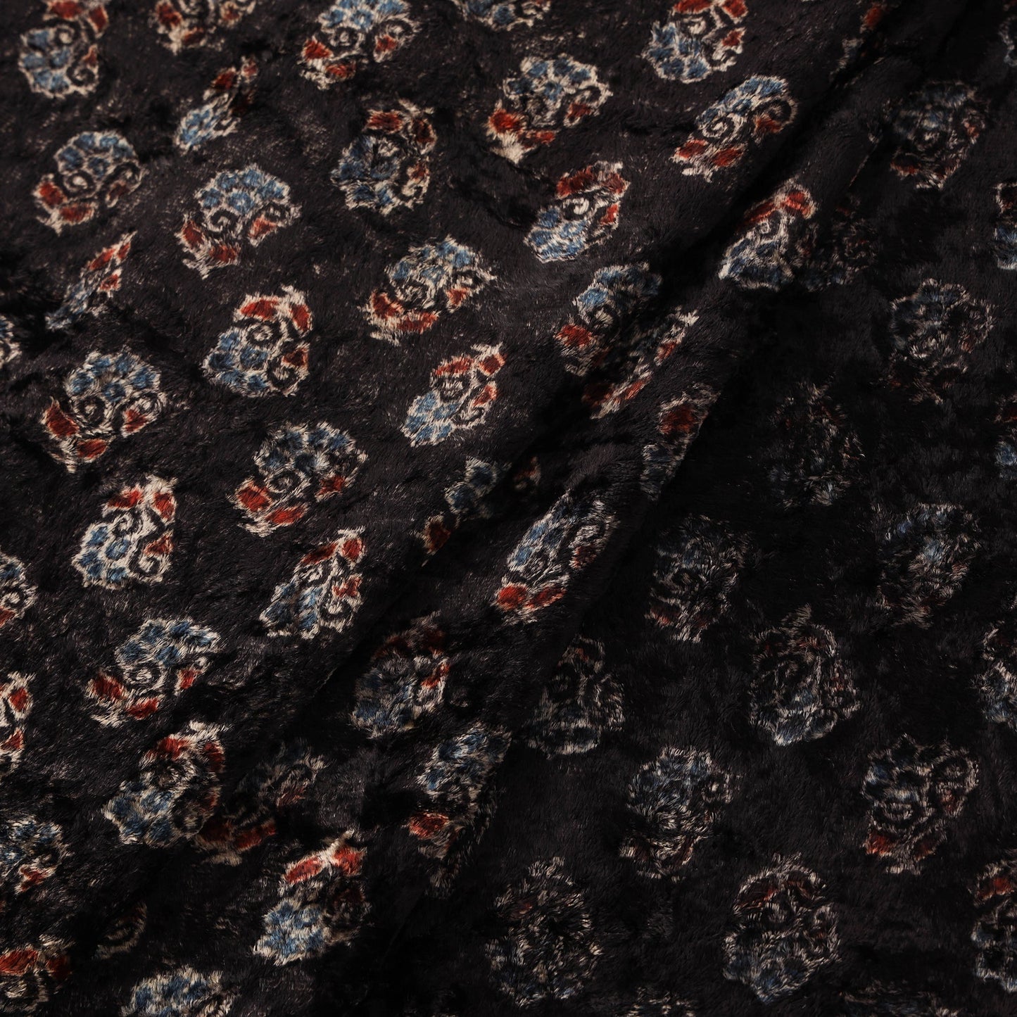 Velvet natural dyed hand fabric 20 - handcrafted