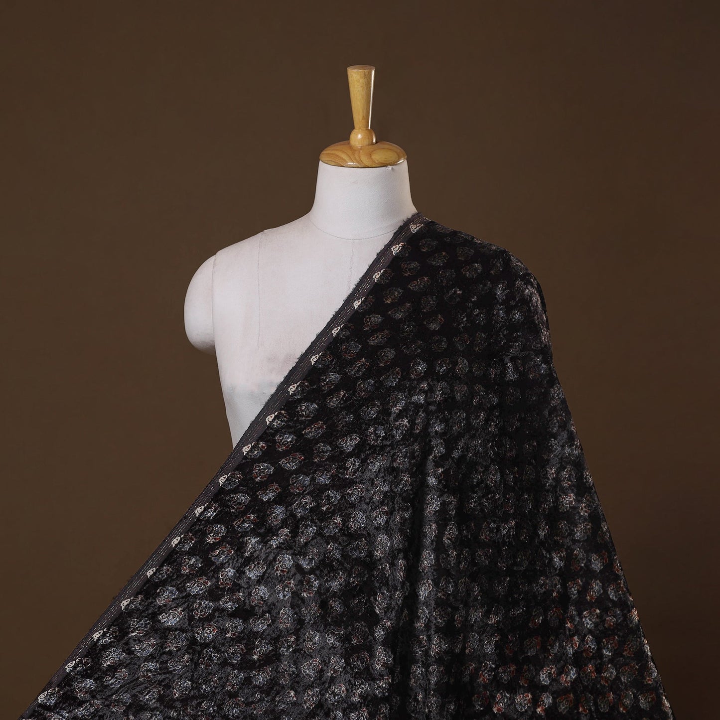 Velvet natural dyed hand fabric 20 - handcrafted