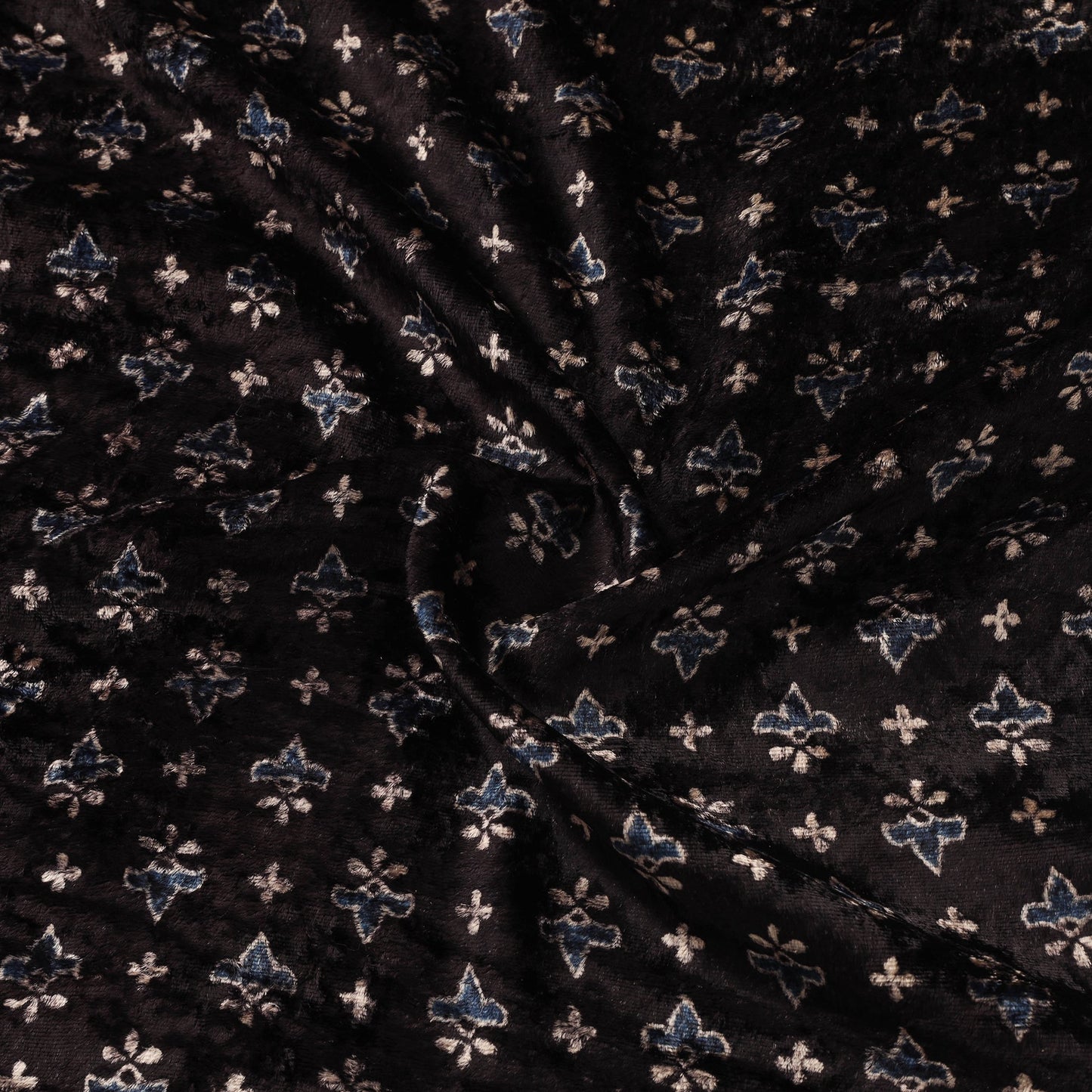 Velvet natural dyed hand fabric 24 - handcrafted