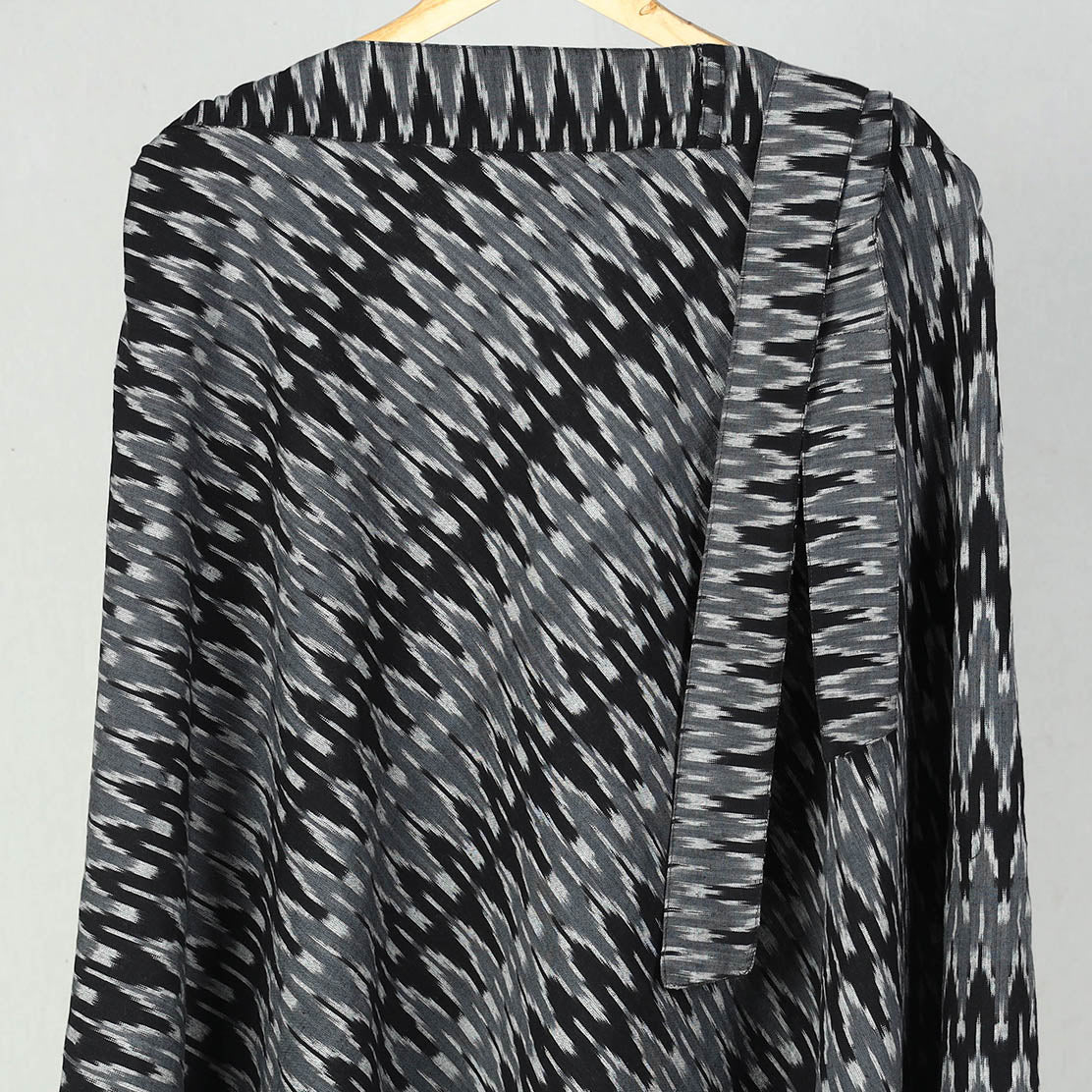Black Wrap Around Cotton Pochampally Ikat Skirt