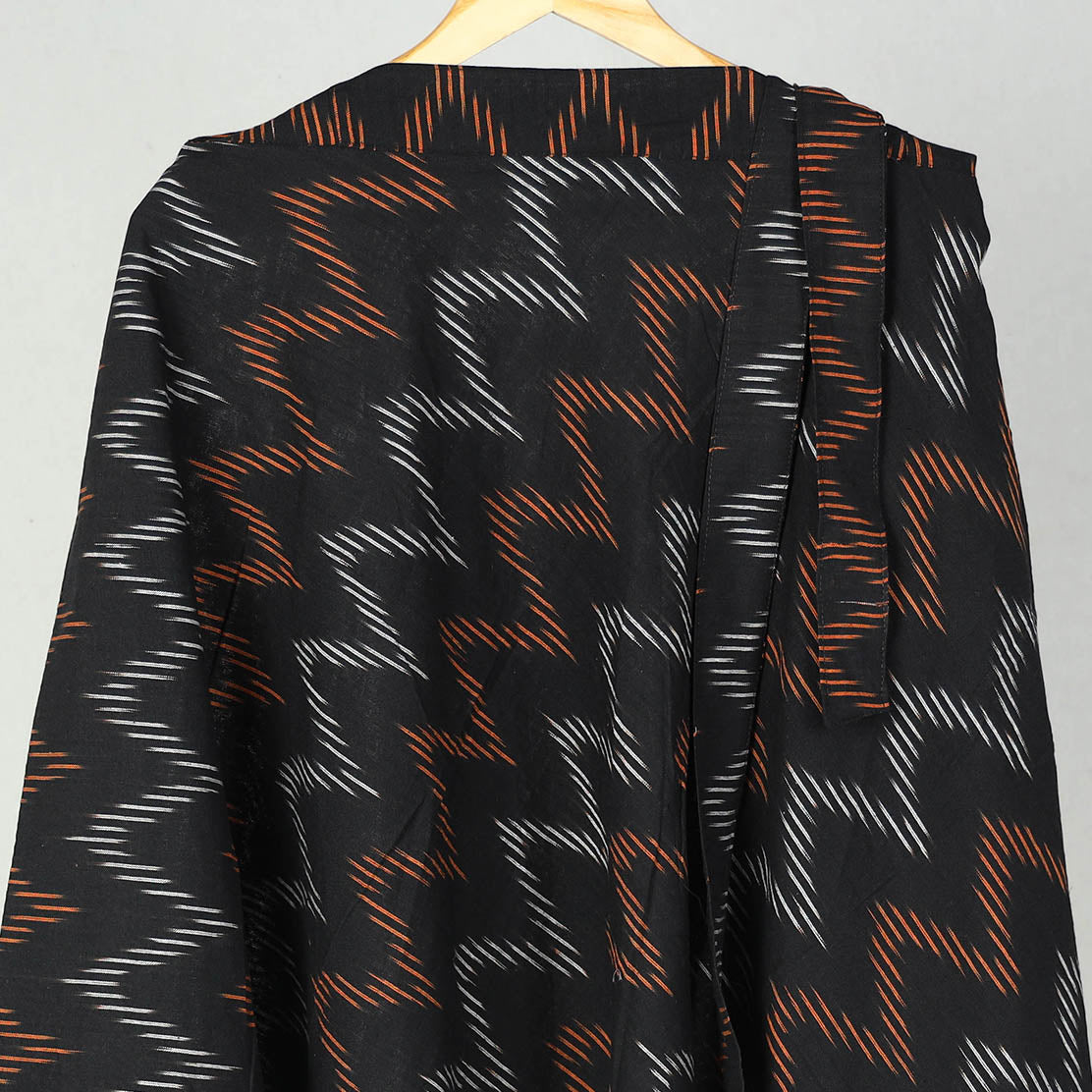 Black Wrap Around Cotton Pochampally Ikat Skirt