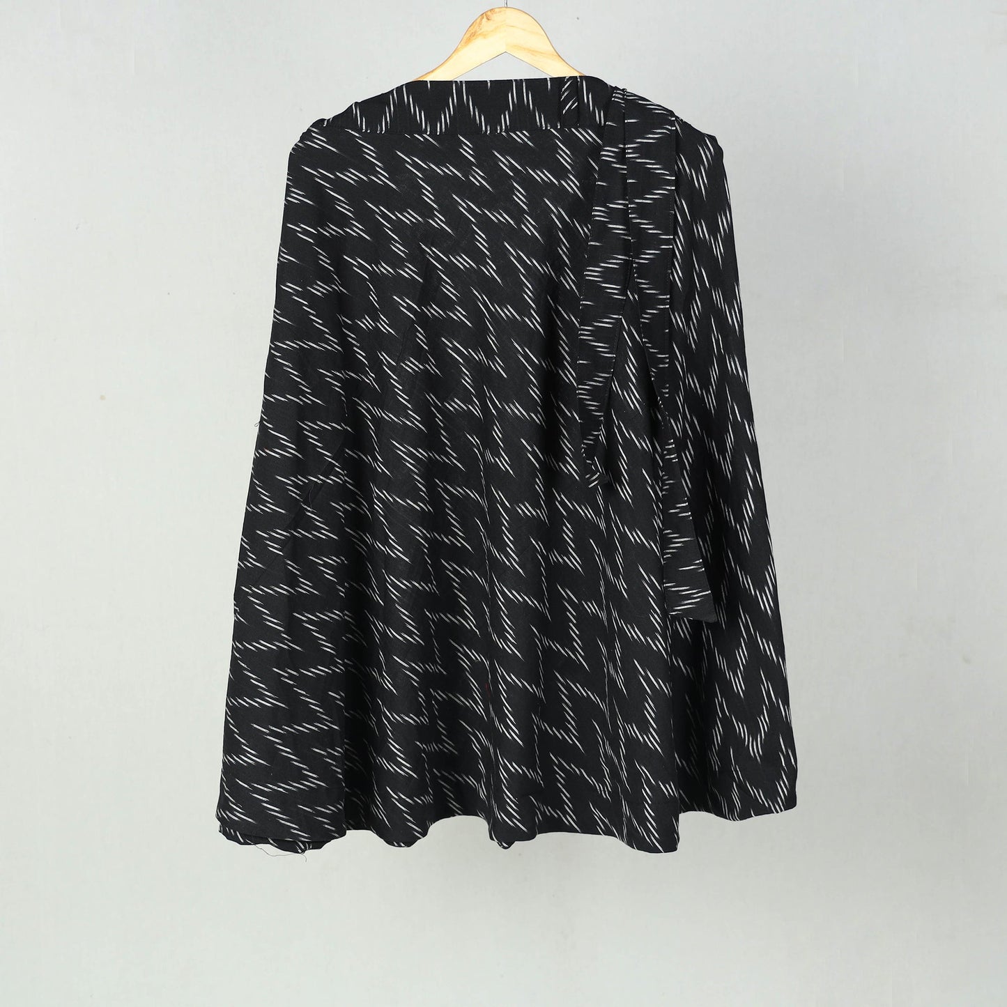 Black Wrap Around Cotton Pochampally Ikat Skirt