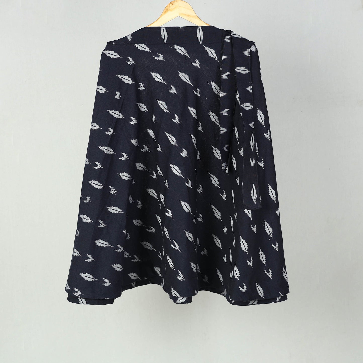 Black Wrap Around Cotton Pochampally Ikat Skirt